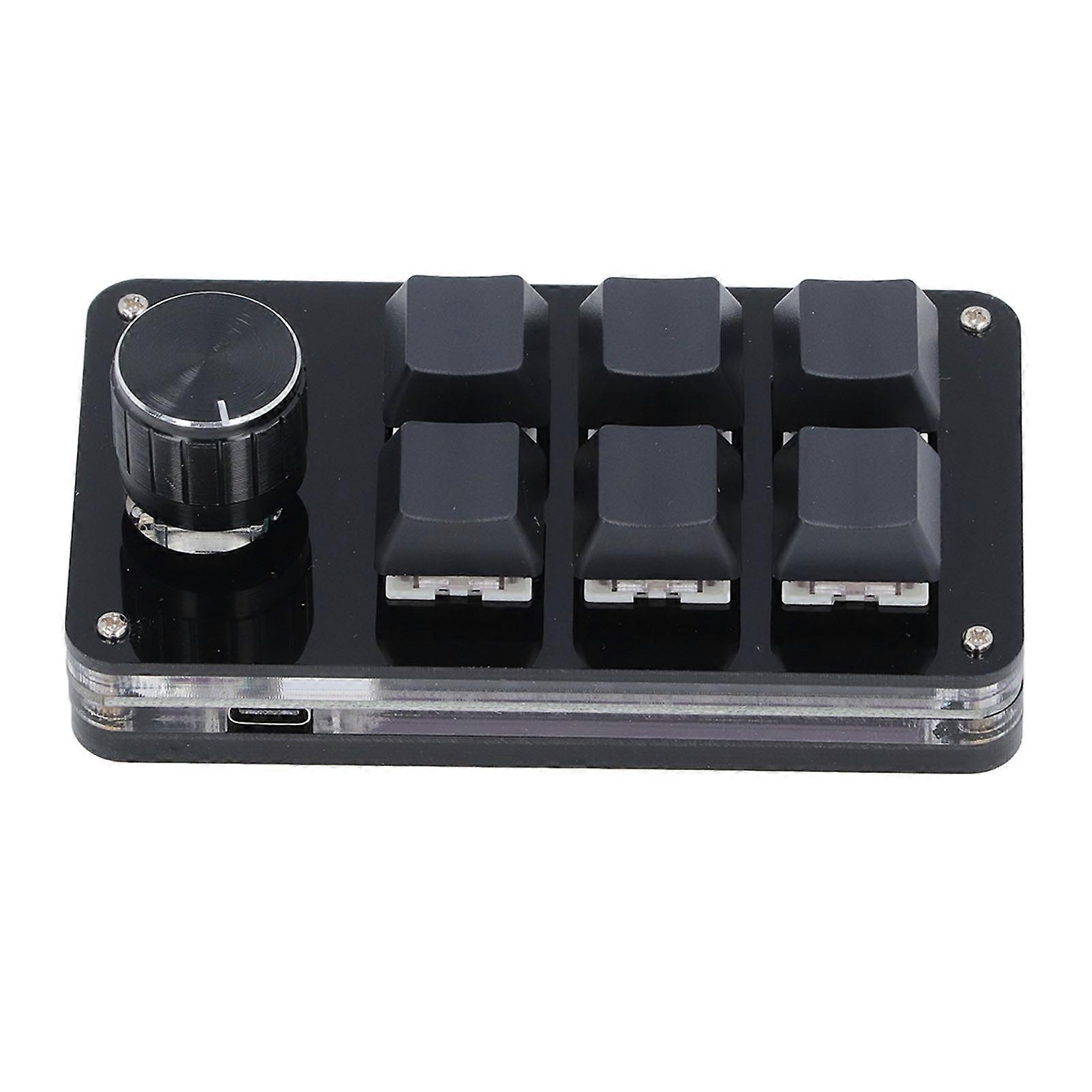 Mini Macro Mechanical Gaming Keyboard 6 Keys 1 Knob USB C