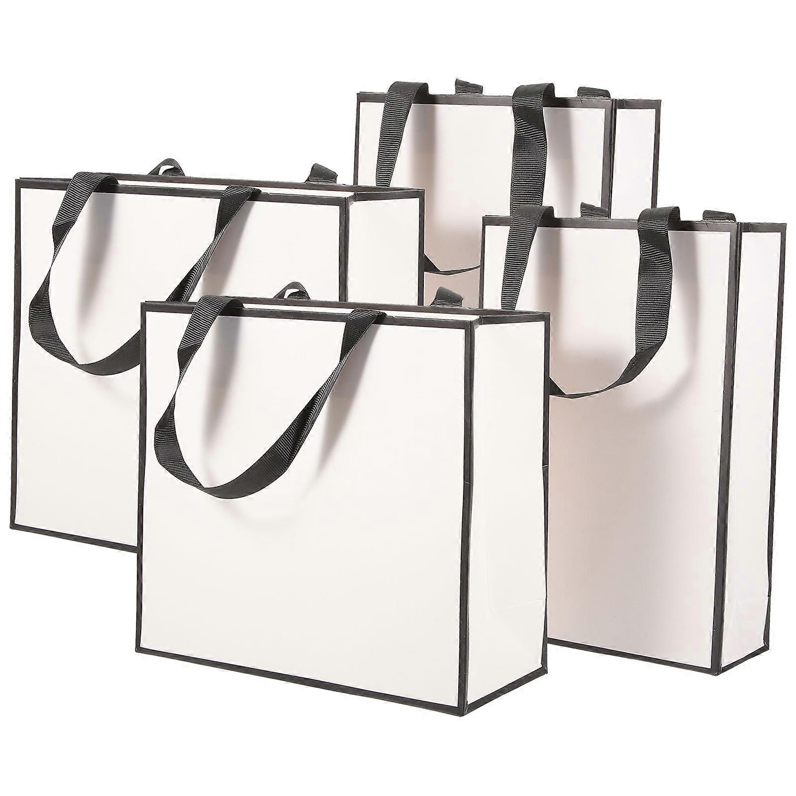 Jewelry Paper Bag present Packaging Sack Portable Storage for Festival Party White Horizontal Version 20x18 Cm 4Pcs