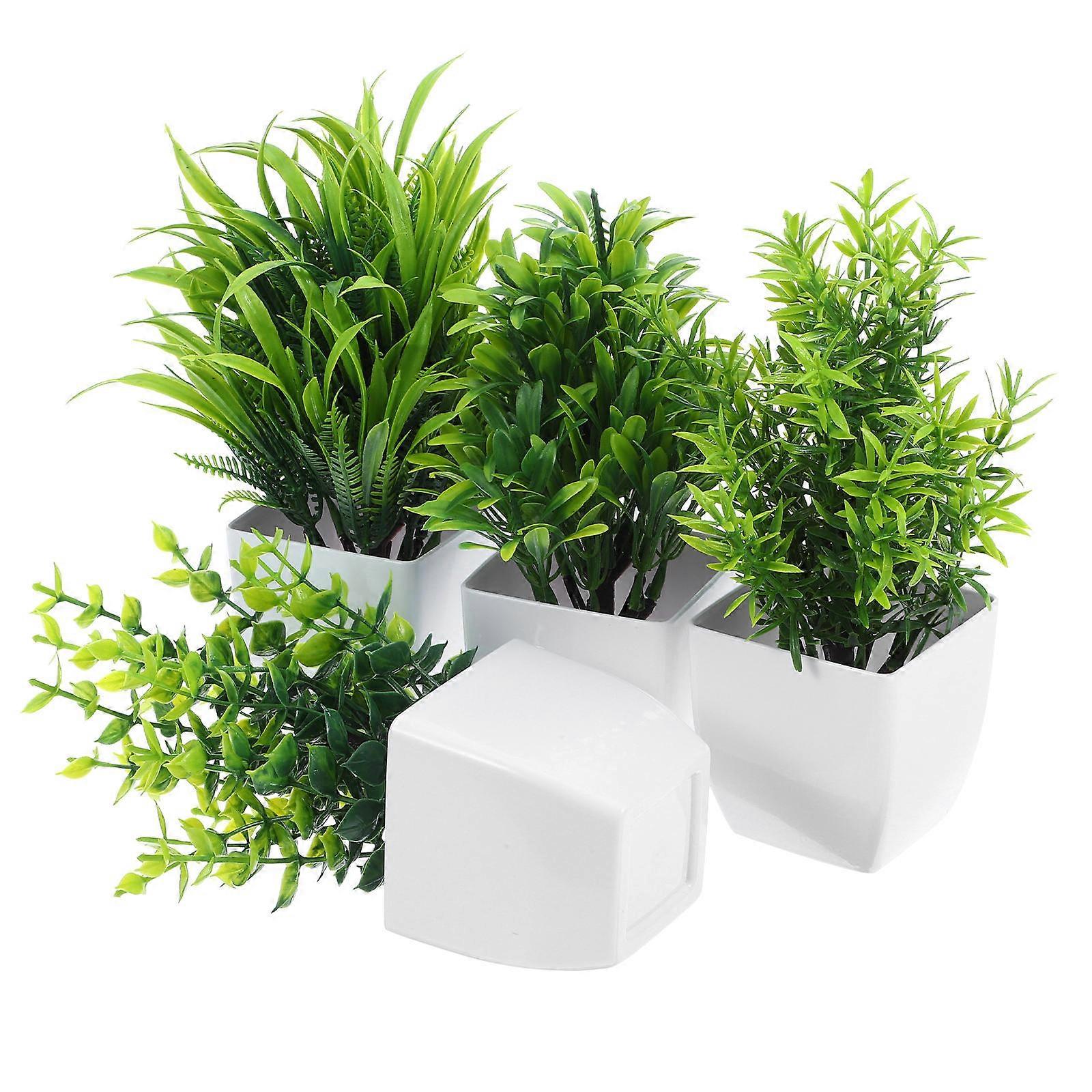 Potted Greenery Simulation Potted Plant Store Display Space Matching Green 20.00X15.00X15.00CM 4Pcs