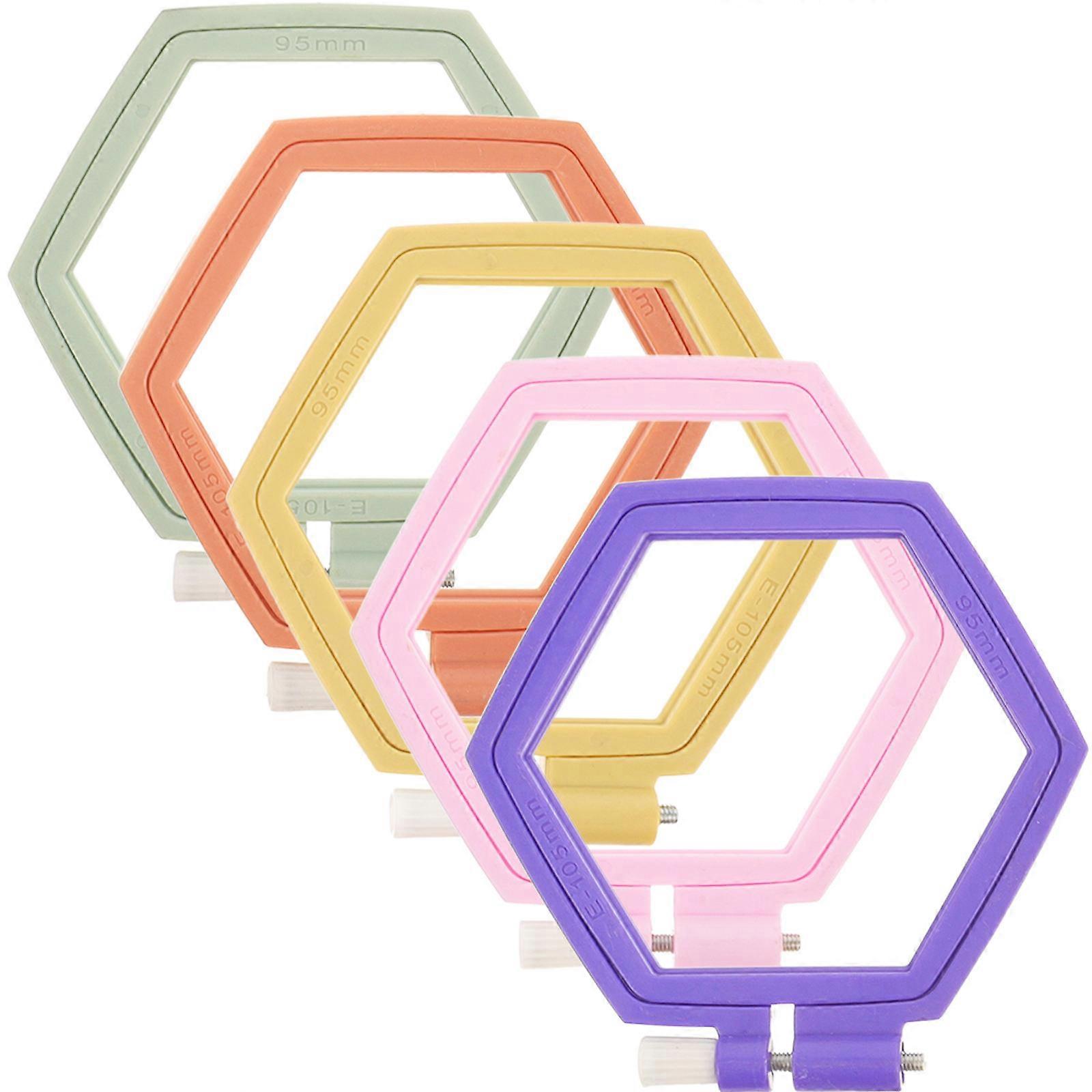 5pcs Hexagonal Embroidery Hoops for Cross Stitching – DIY Crafting Rings for Creative Pendant Decorations and Fun Accessory Projects