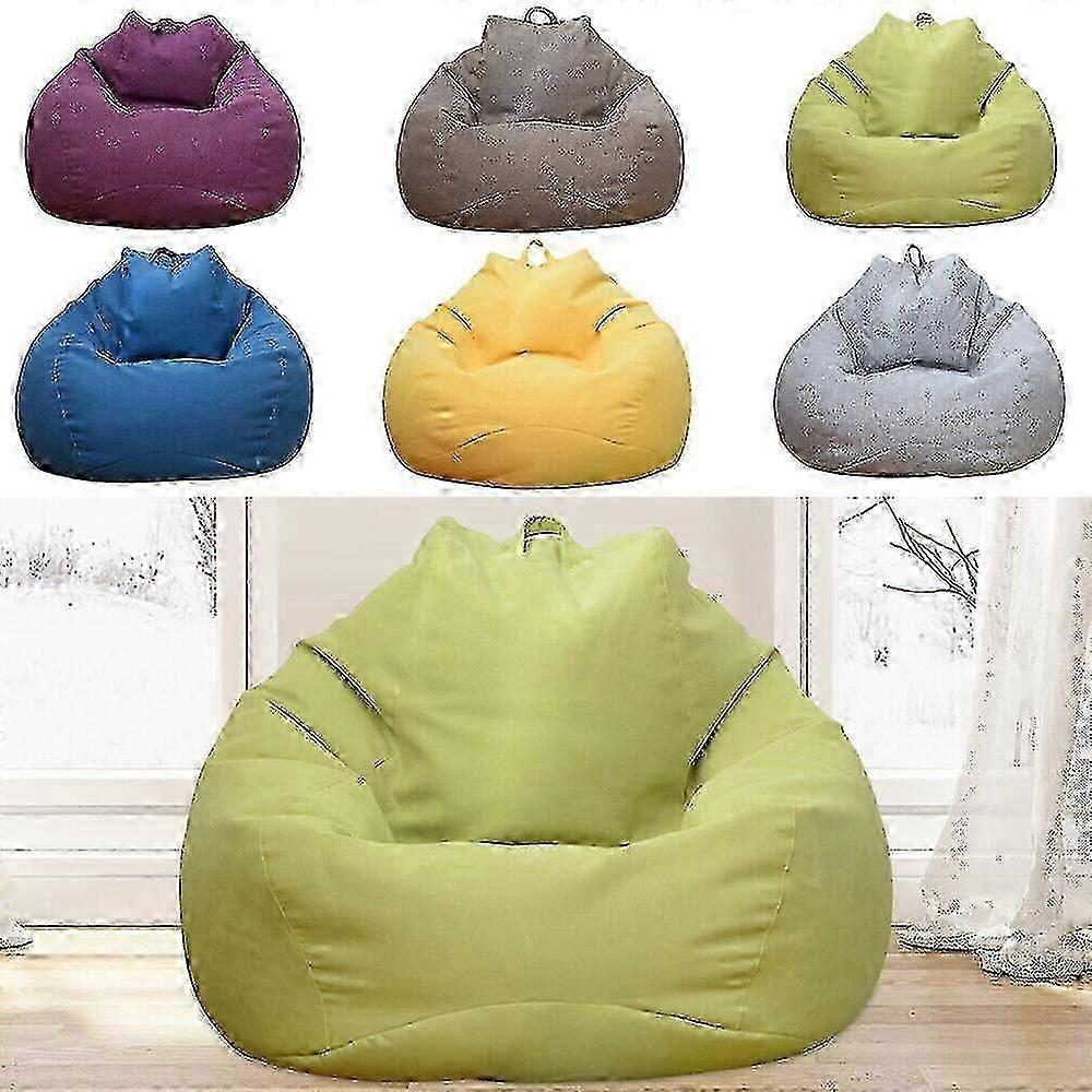 Extra stor saccosäck stolar Sofföverdrag Inomhus Lazy Lounger för vuxna Barn-100 * 120CM-Khaki