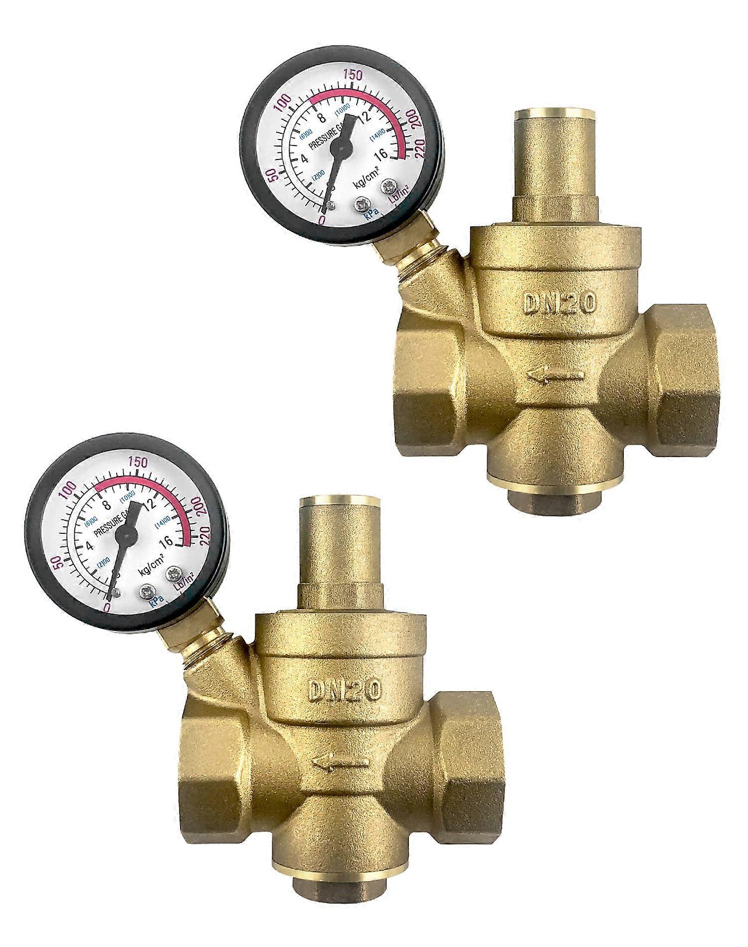 2pcs DN20 Brass Water Pressure Reducer