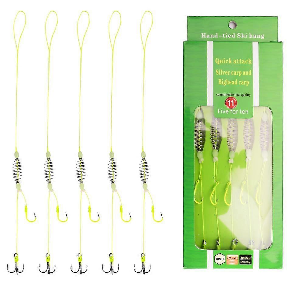 FTK 5pcs Fish Hooks Fishing Line Hooks Carp Hooks Carp Fishing Hooks Carp Fishing Feeders