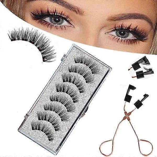 Magnetic eyelashes, 3D false eyelashes, reusable eyelash curler.
