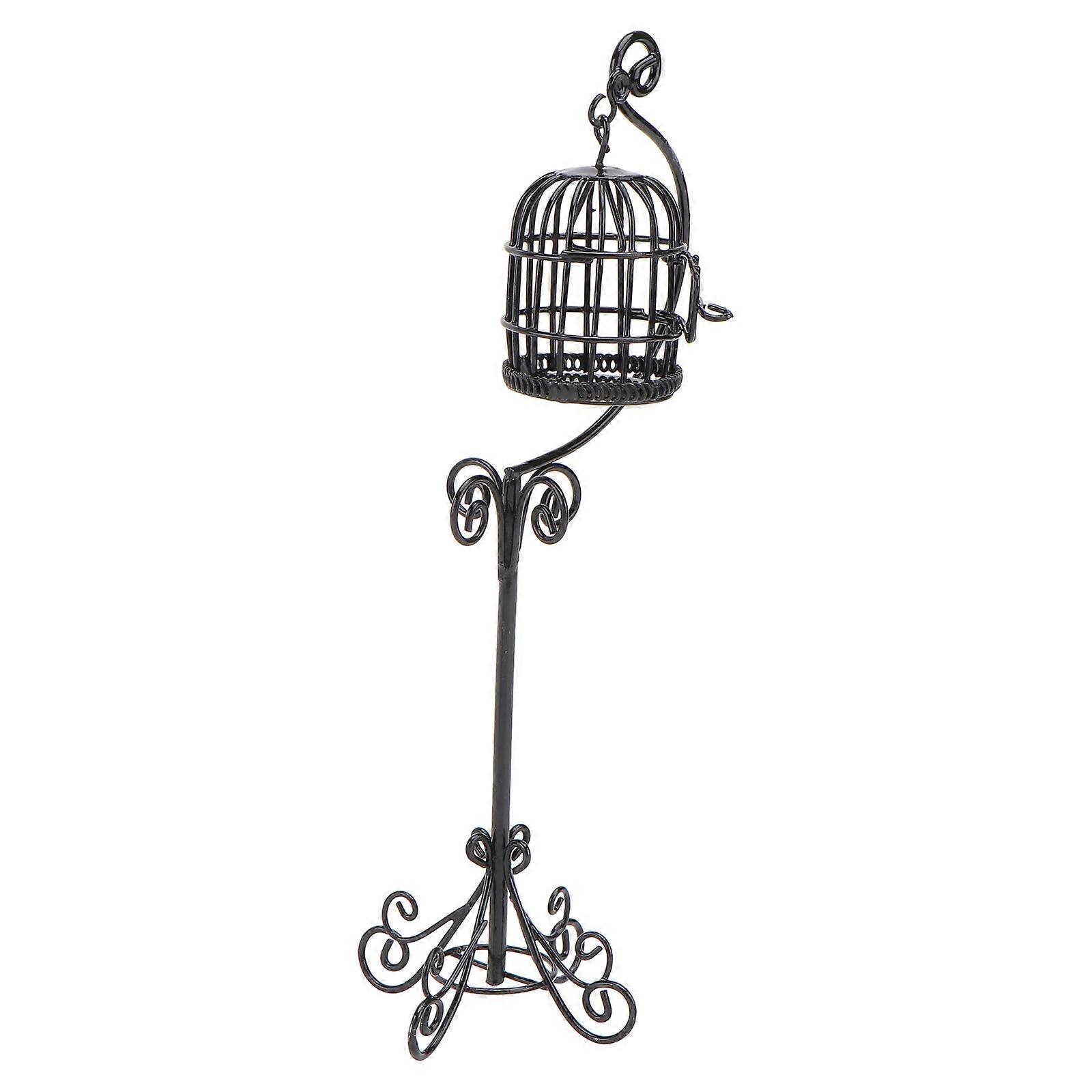 1PC Mini Birdcage with Bracket Decorative Outdoor Scene Model Accessories