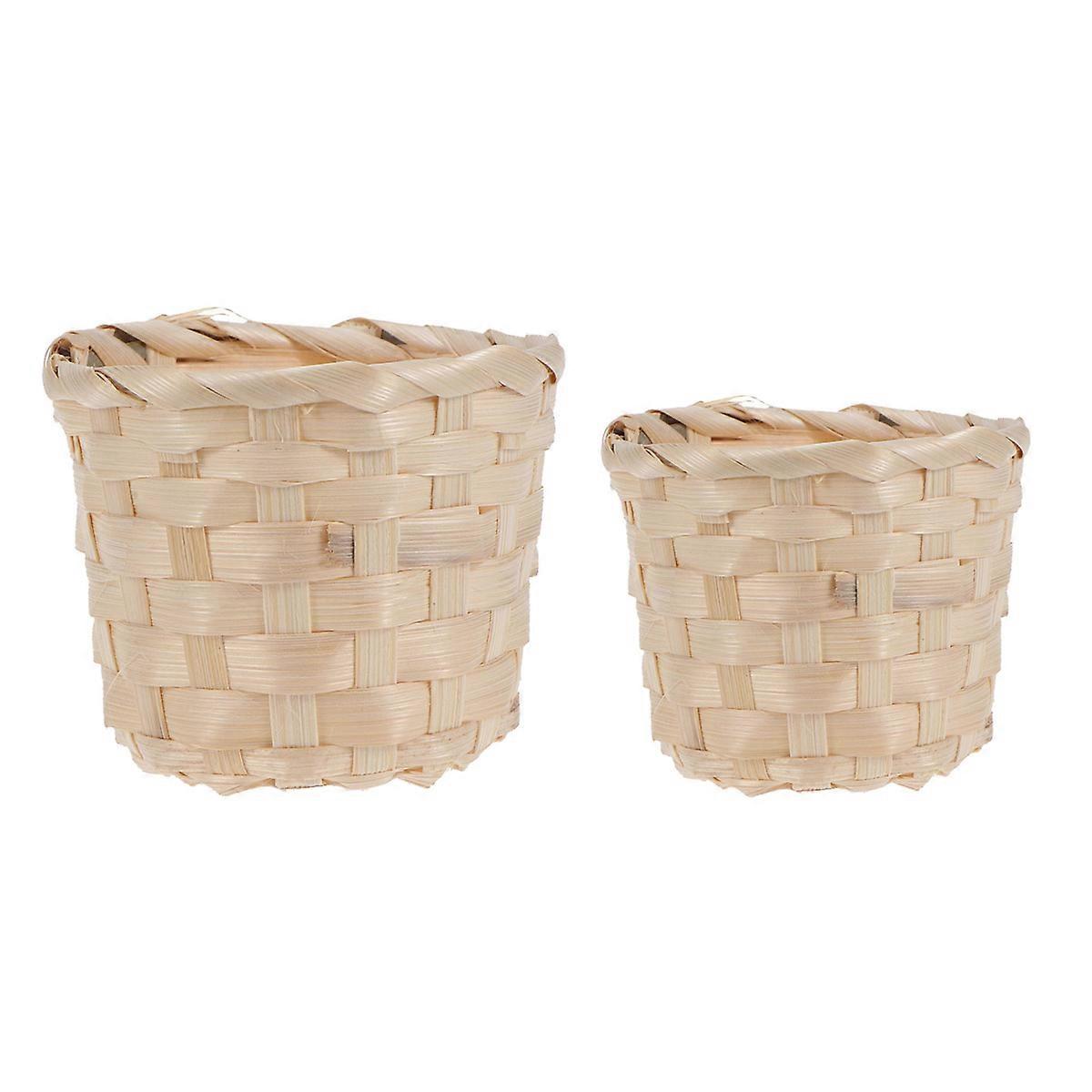 Weaving Organizer Bamboo Basket for Storage Use 4Pcs Storage Box