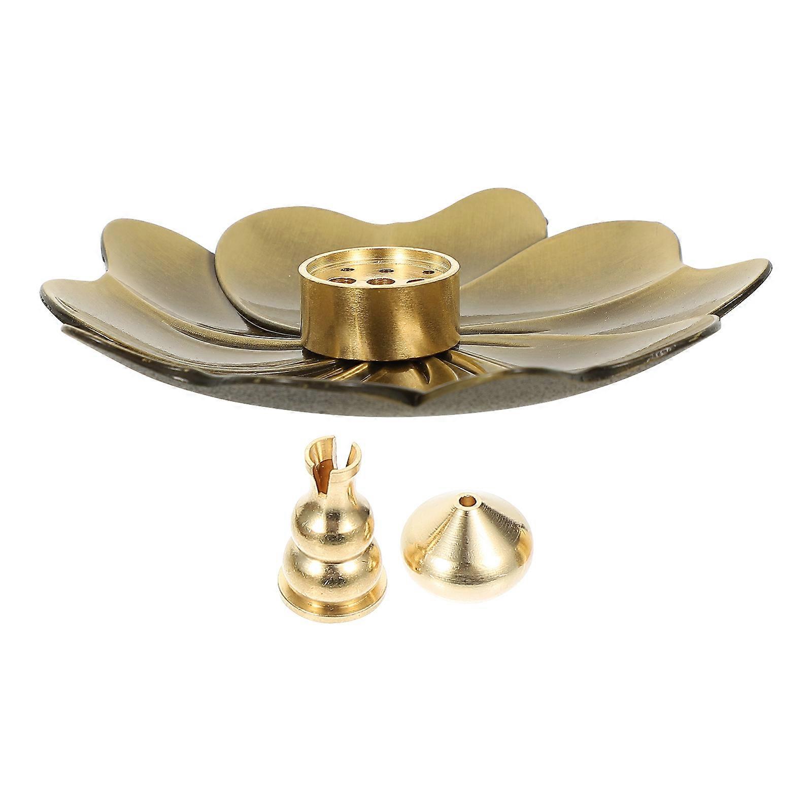 Elegant Incense Tray Multi-Function Lightweight Alloy Material Golden Color 1 Set