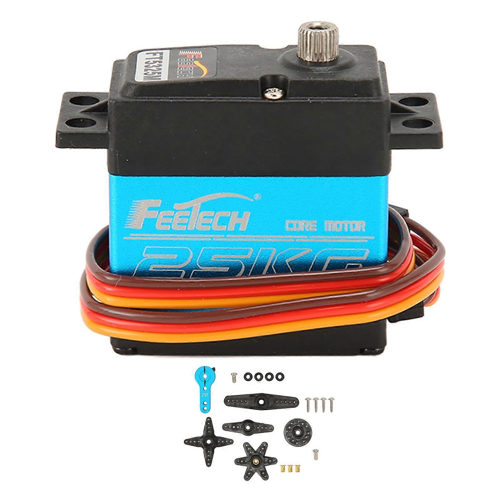 25KG Digital Servo Motor High Torsion Waterproof Metal Gear Coreless Servo with 25T Servo Arm for Robot DIY