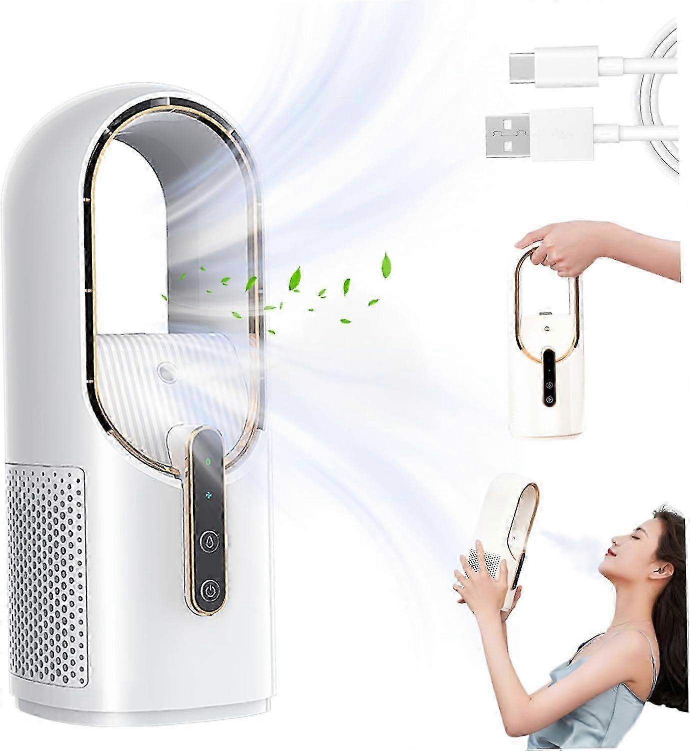 Portable Misting Desk Fan with Cooling Spray Kit