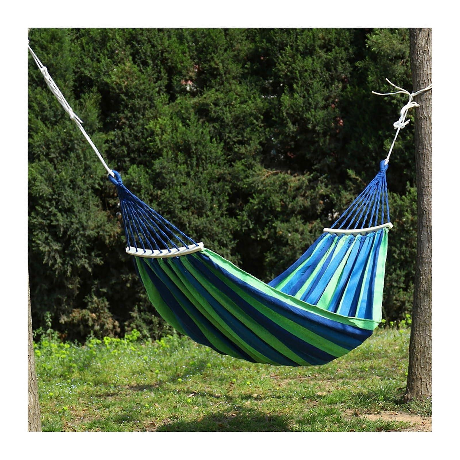 Outdoor Hammock Camping Hammocks for Lounging Nets for Couples Hanging Swing Garden Red Hammock for Leisure with a Frame (2P Curved Stick Blue)