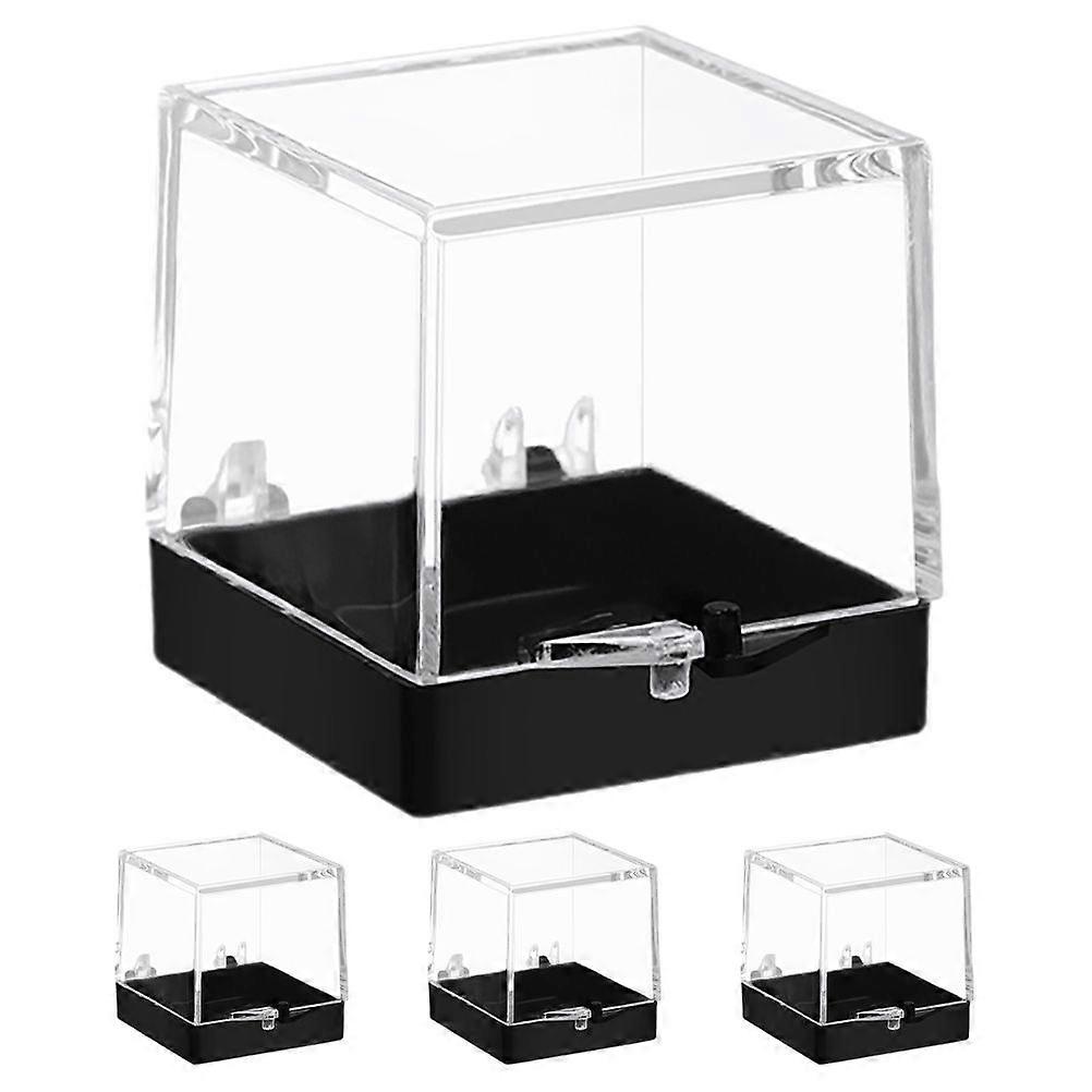 4pcs εμπορευματοκιβώτιο δειγμάτων ορυκτών για τη θήκη επίδειξης συλλογής βράχου σαφές κιβώτιο επίδειξης για τη συλλογή λίθων Μικρό κιβώτιο επίδειξης για την επίδειξη πολύτιμων λίθων