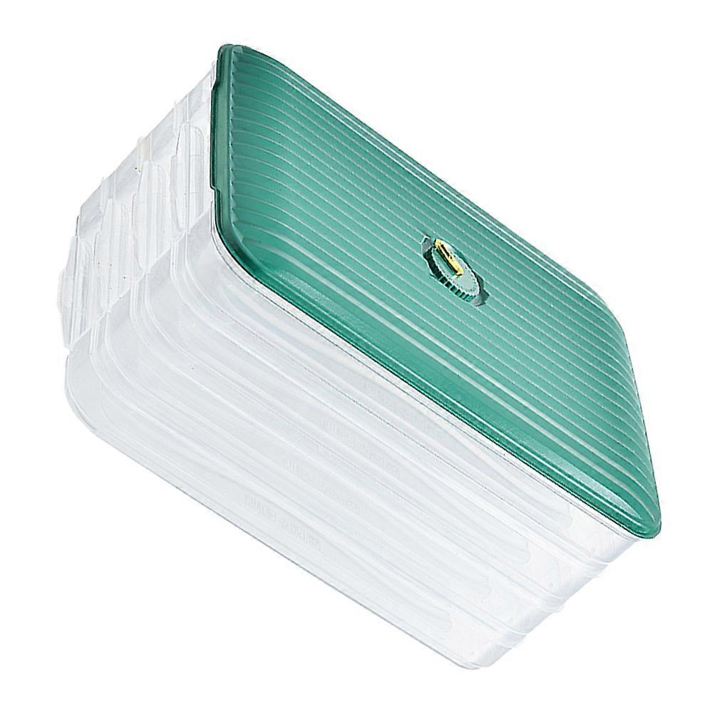 Dumpling Preservation Storage Box Multi-Layer Plastic Food Storage Containers Square 4 Tier Organize Refrigerator 1Pack