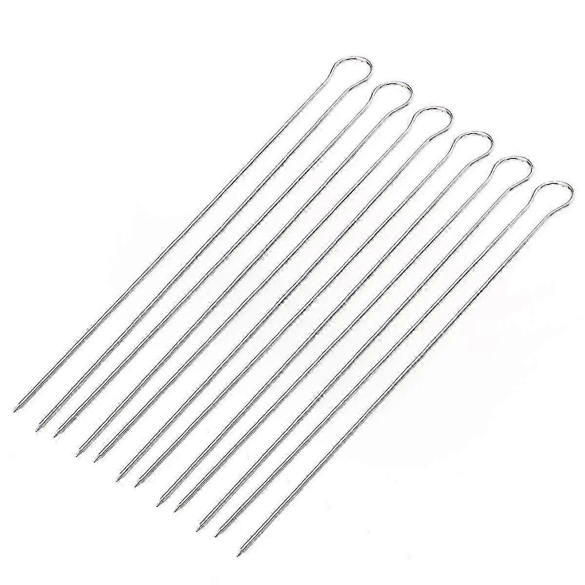 6pcs ανοξείδωτο χάλυβα μπάρμπεκιου σουβλάκι σετ επαναχρησιμοποιήσιμα Kebob σουβλάκια Grilling Sticks μπάρμπεκιου ψητές βελόνες