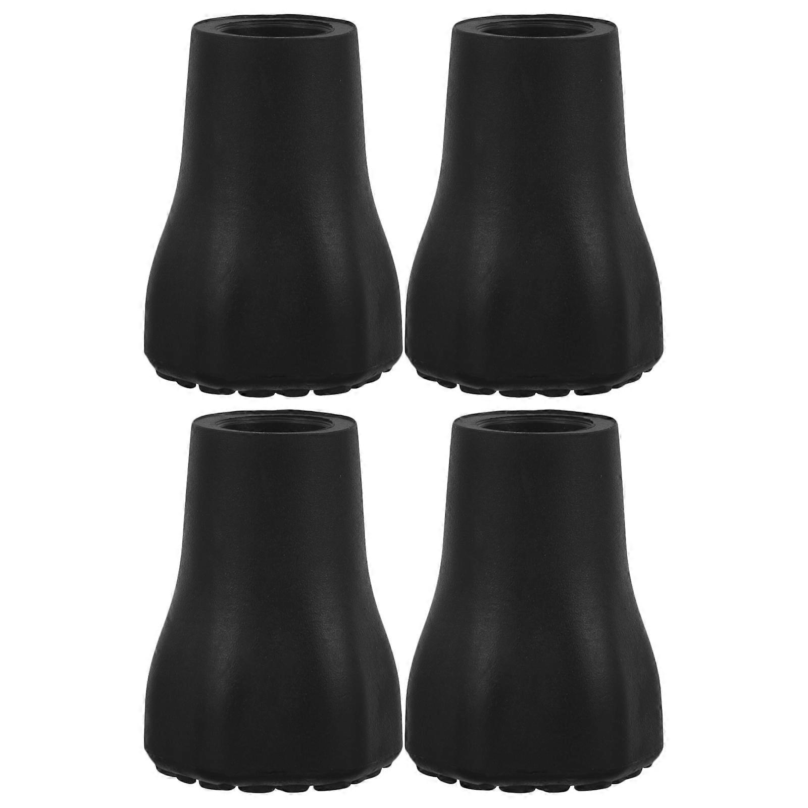 Trekking Pole Tips for Protection Use Black Plastic 4 Pcs 0.57 Inches