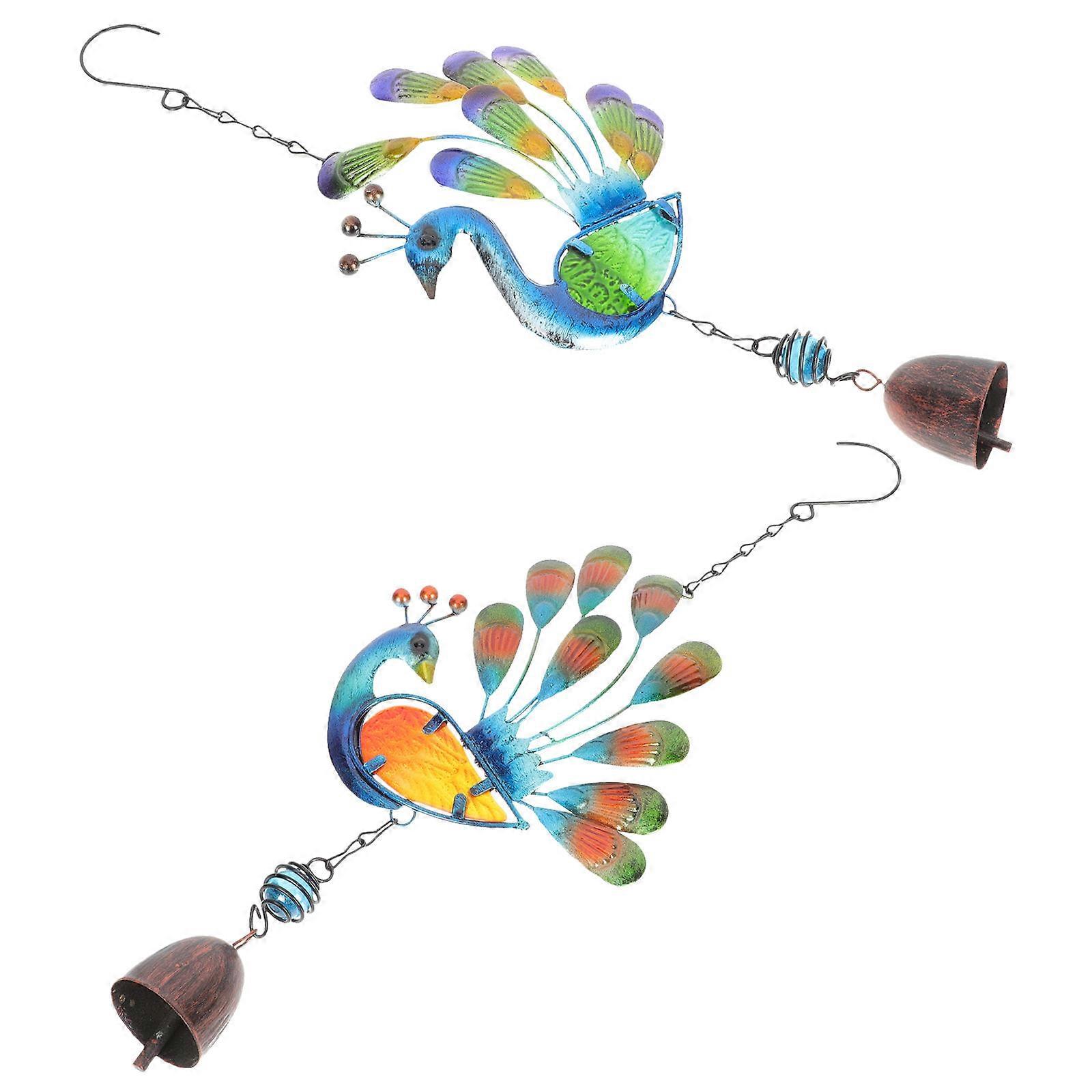 Peacock Wind Bell Hanging Pendants Durable Iron Wind Chimes for Homeowners Craft Projects