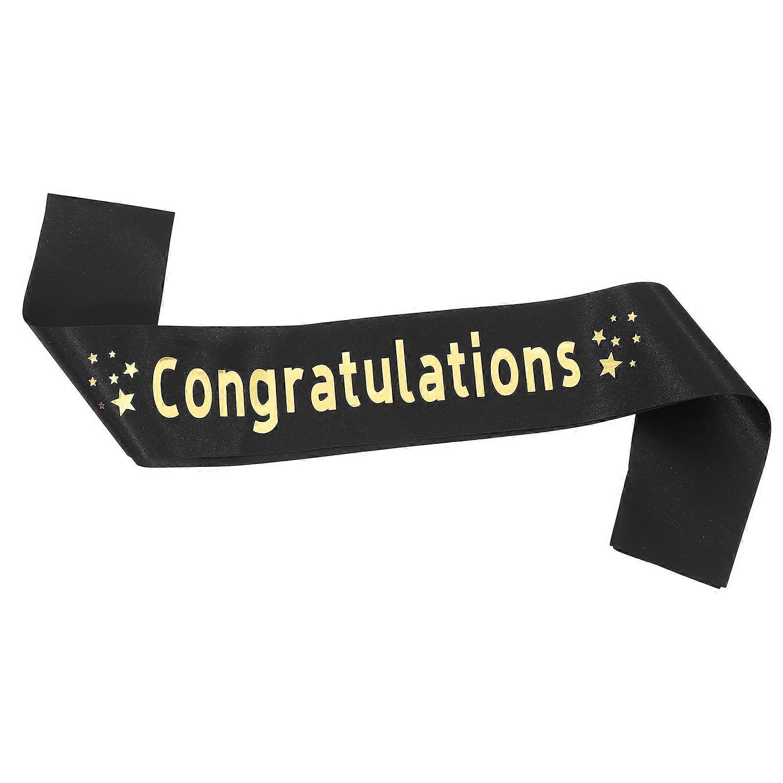 Sashes for Graduation Decorative Sash Graduation Parties Adjustable Black 1Pack