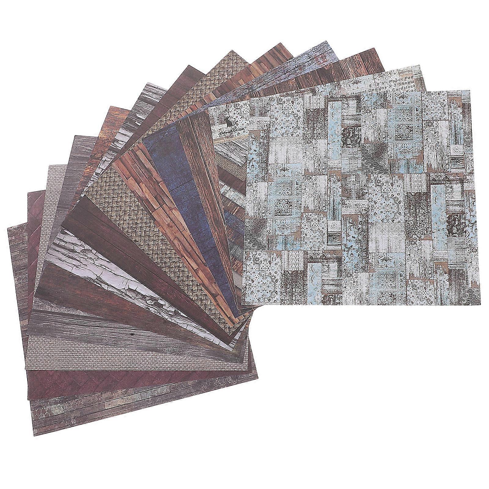 Vintage Wood Paper Set – 24 Sheets for Scrapbooking, Journaling, Card Making & DIY Origami Projects – Decorative Paper for Unique Photo Albums &