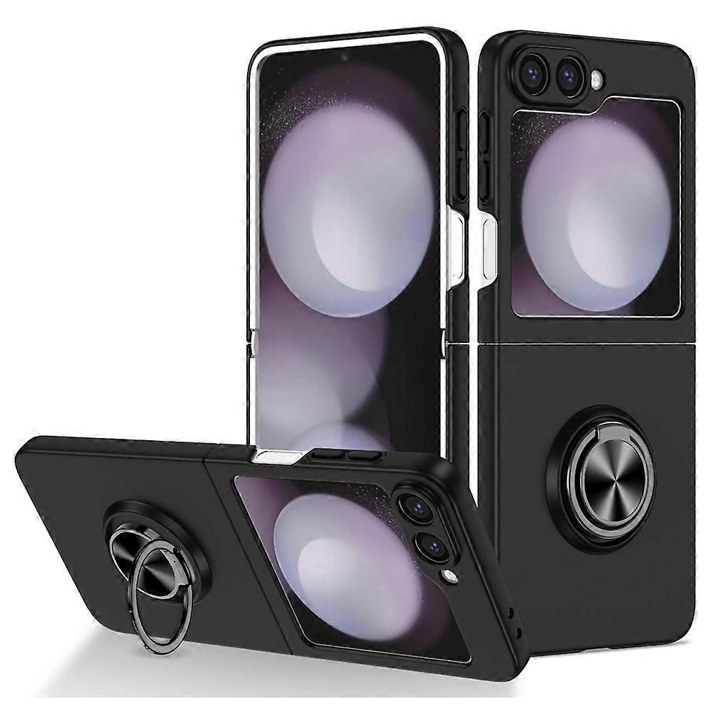 Compatible For Samsung Galaxy Z Flip7 5G Case Rotatable Ring Kickstand Hard PC Phone Cover