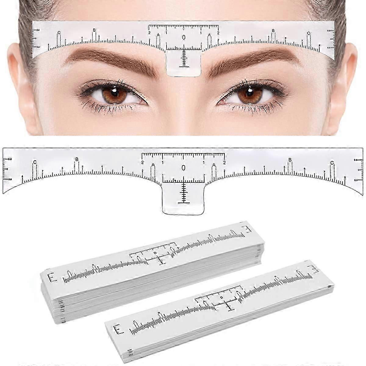 100-Piece Eyebrow Stencil Kit - Disposable Measuring Tools for Perfect Makeup