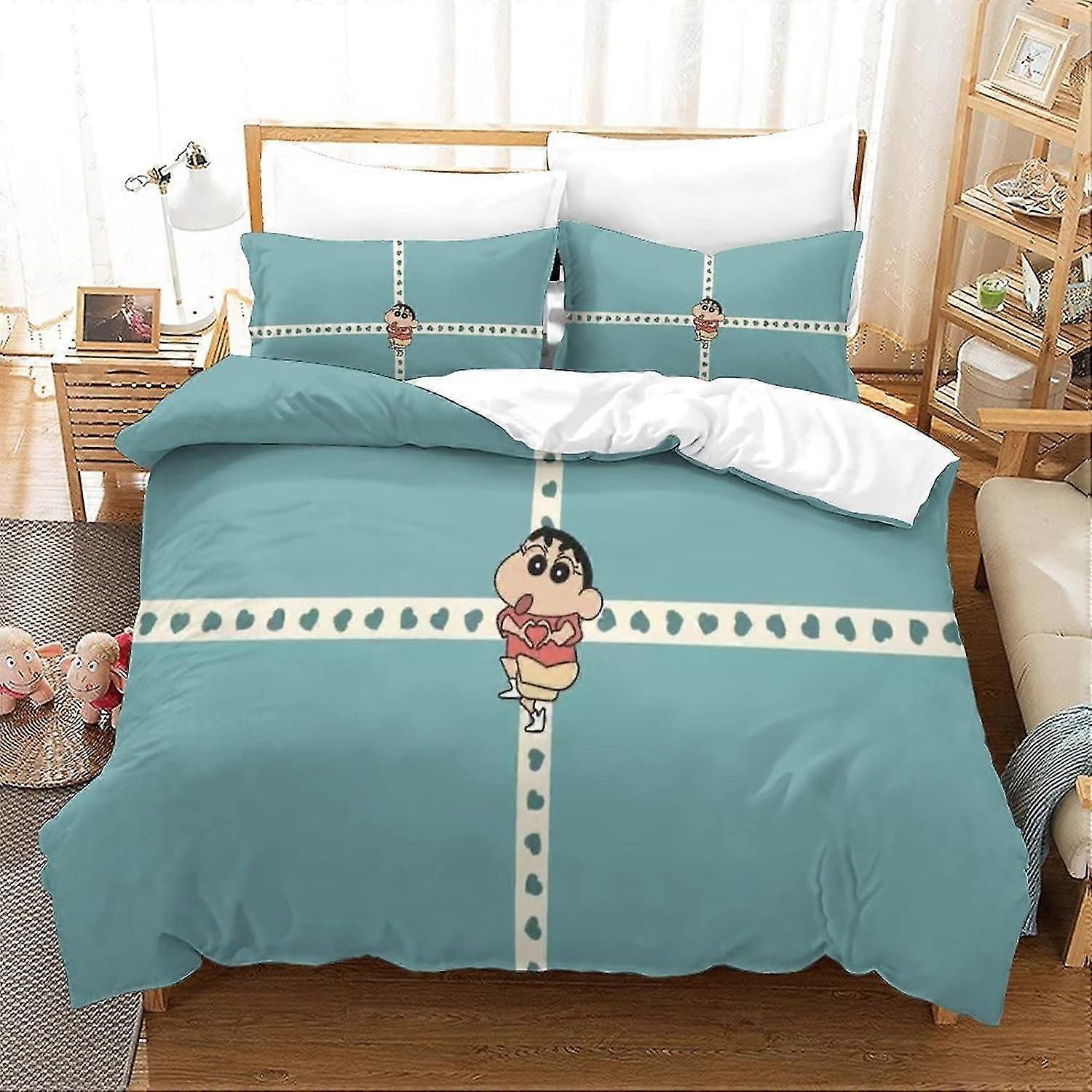 3 Pieces Bedding Set with Pillowcases and Duvet Cover with Zipper Closure Soft Microfiber Quilt Cover Double Size