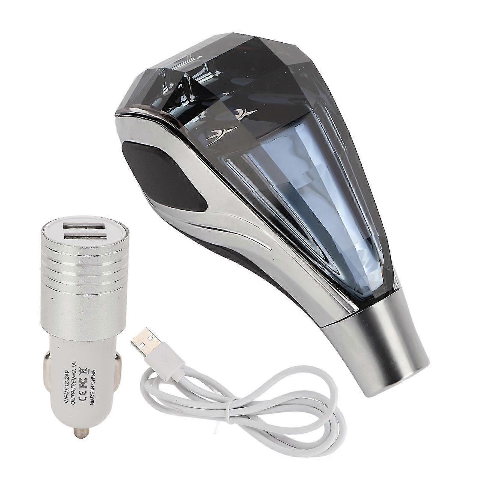 Crystal Gear Shift Knob with 7 Colors LED, Scratch Resistant, Compatible with M12 M10 M8 Interfaces