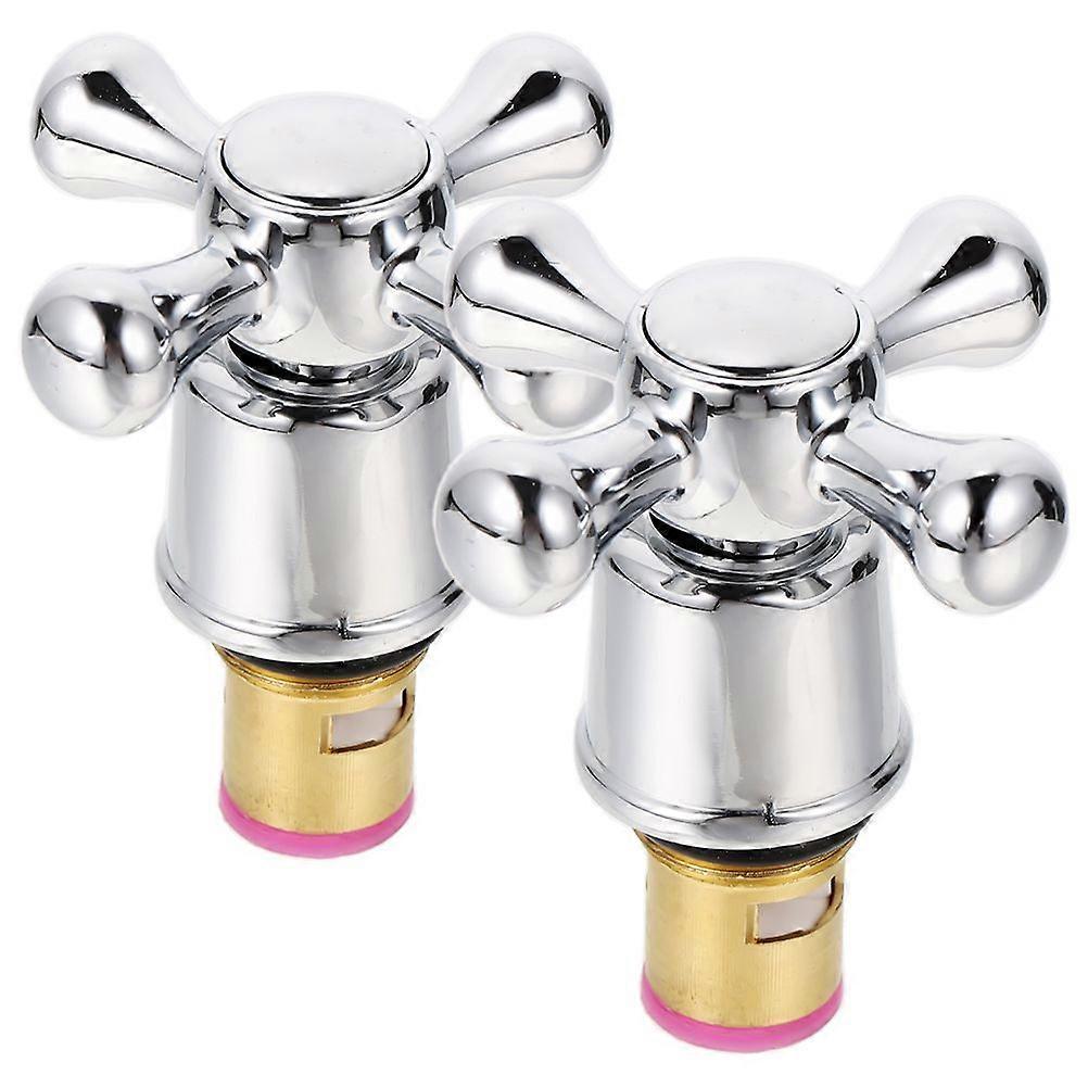 2pcs Faucet Handle Replacement 1/2 Inch Cold Hot Faucet Knob Handle Accessory