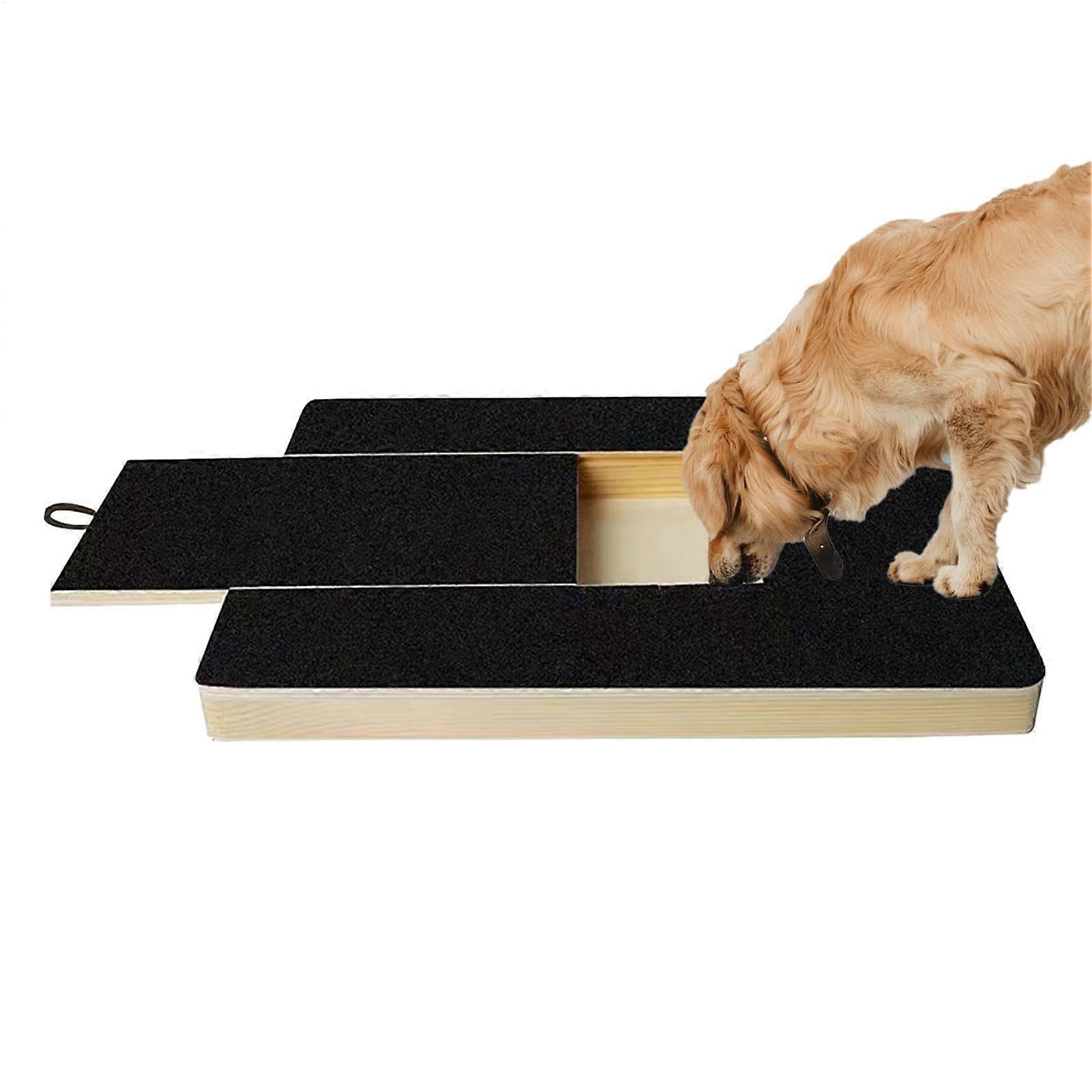 Scratching Board for Dogs Extendable Wooden Scratcher With Non-Slip Base Claw Grinder Nail Protection Snack Box Included