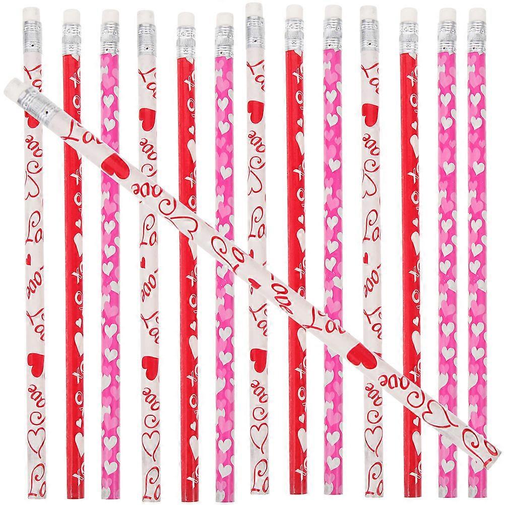Assorted Color Heart Pattern Pencils for School Use 100Pcs Wood Pencils