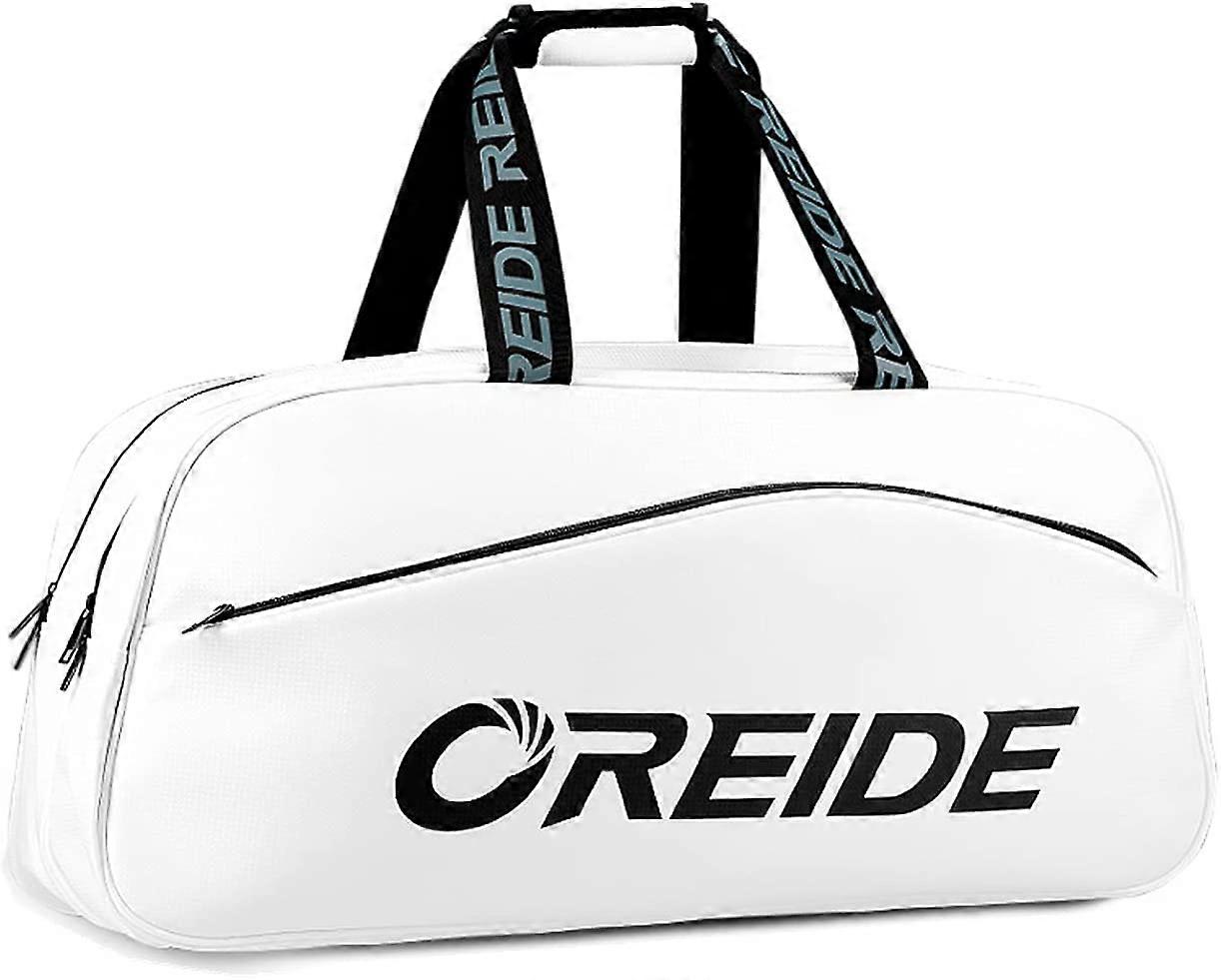 Unisex Racket Bag - Large Portable Badminton, Tennis, and Squash Equipment Travel Bag in White