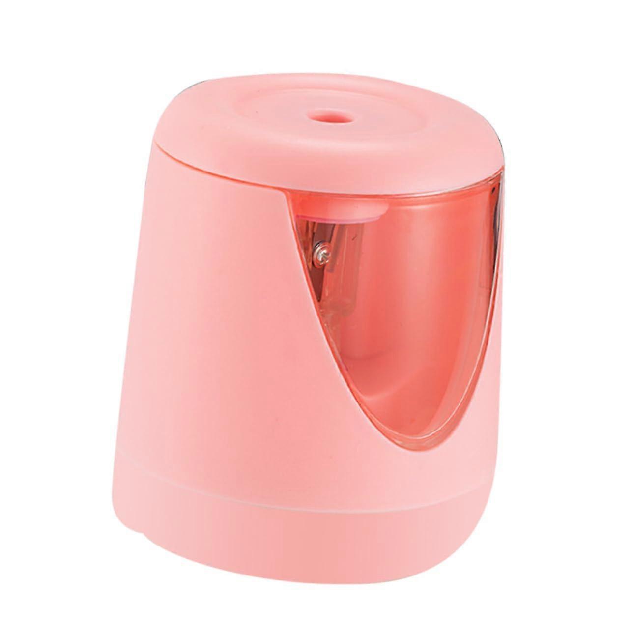 Electric Pencil Sharpener Crank Manual Operated Pink Automatic Pencil Sharpener for Classroom Colouring Pencils
