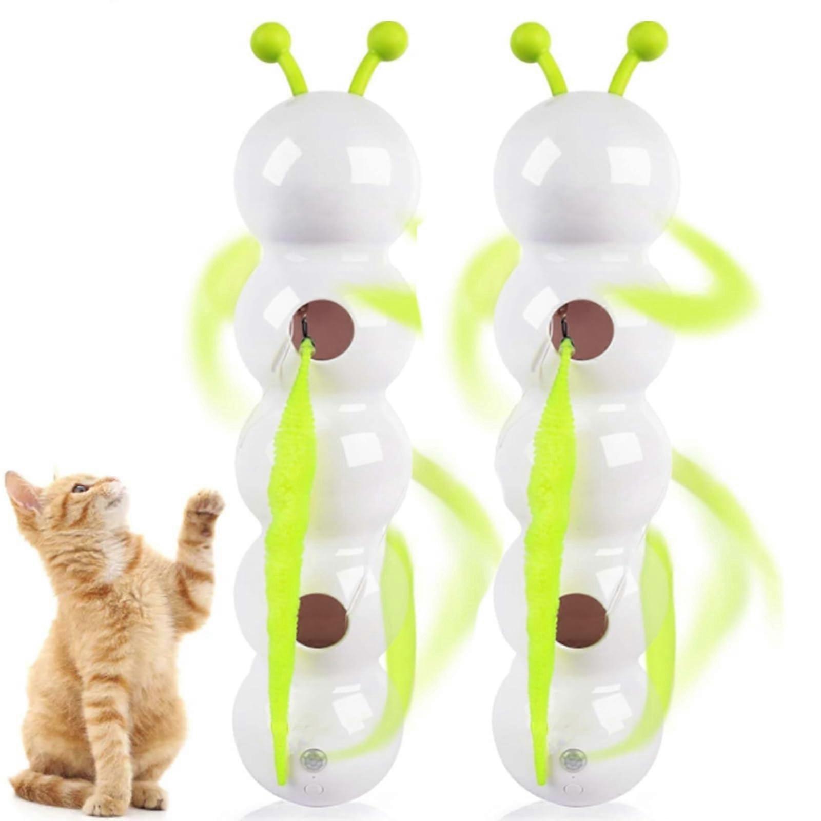 Cat Toy - Smart Motion Wall-Mounted Cat Toy with Worm Design for Indoor Use (2 Pieces)