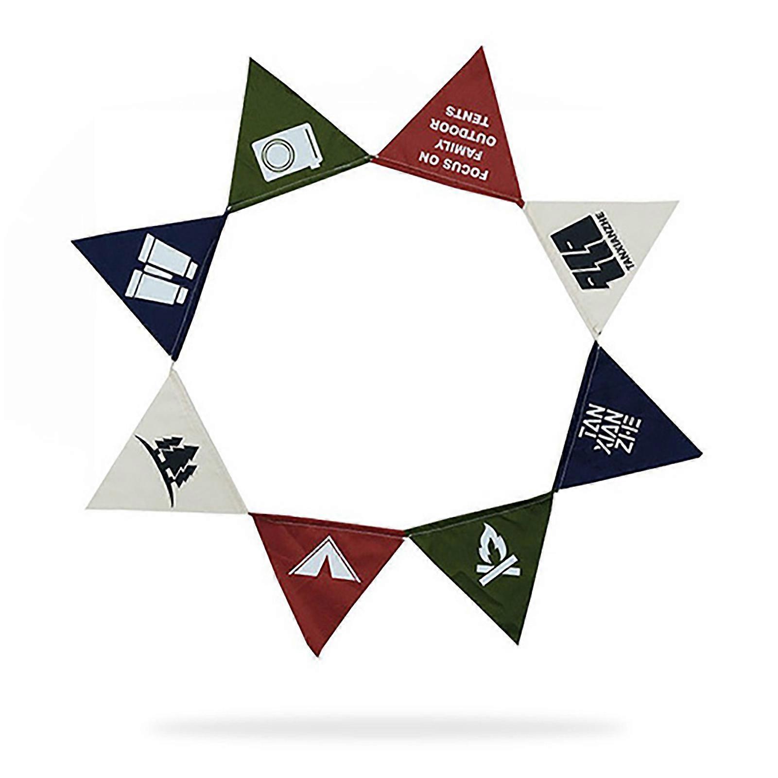Pennant 16 Decorative String Banner Cotton Triangular Pennant Flags for Camping Tent Decoration