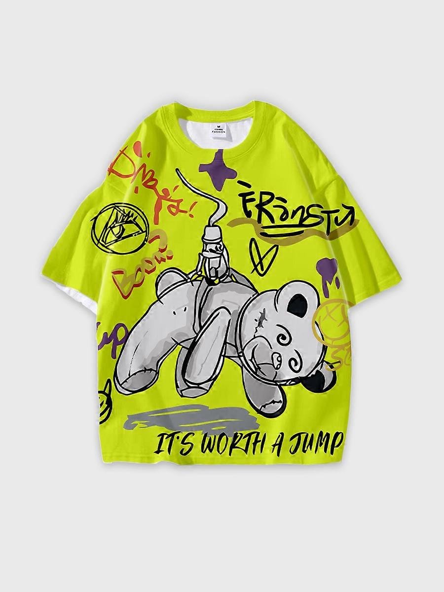 T-shirt round neck Pattern loose short sleeve JW549