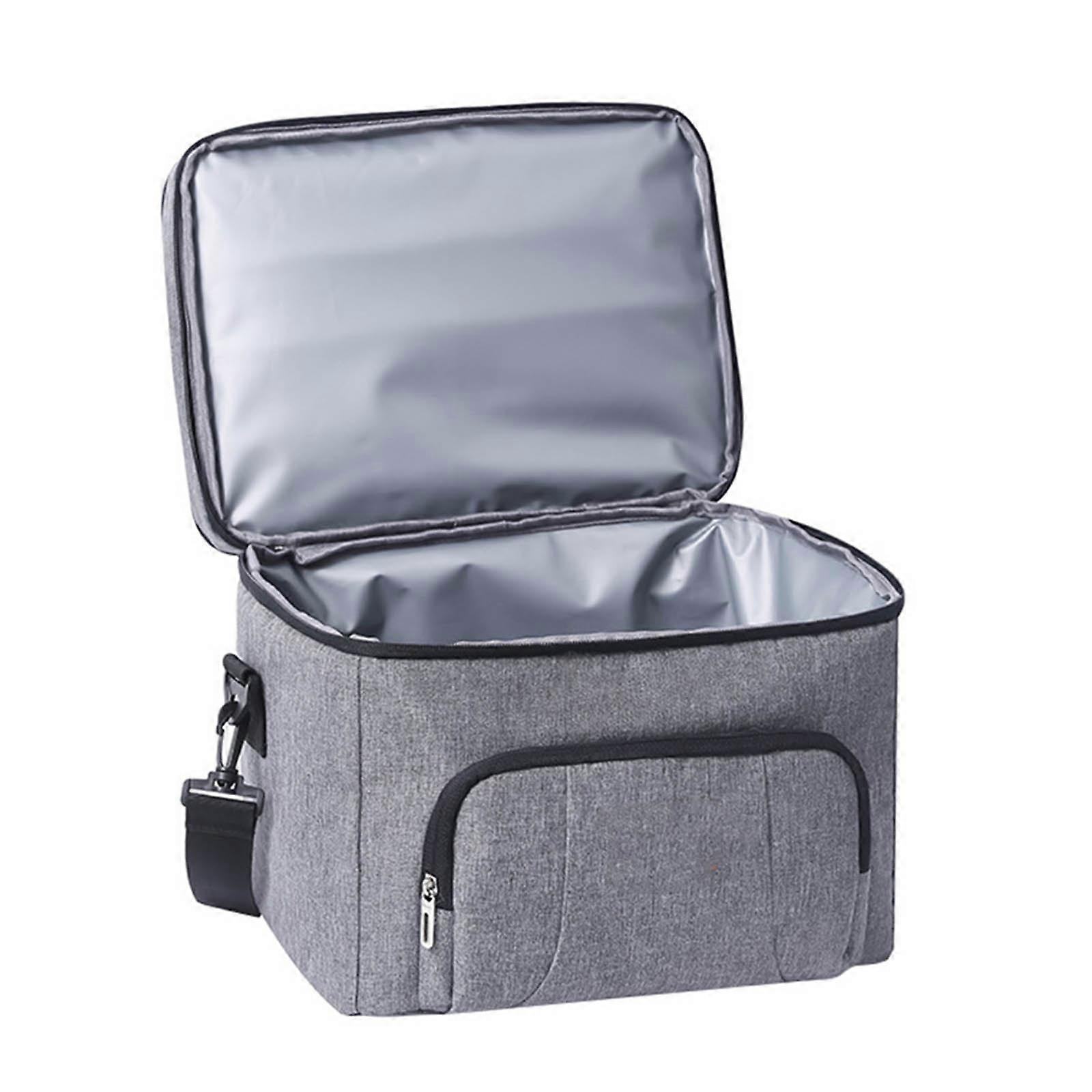 Reusable Bag For Food Portable Meal Bag Grey 33x29x26cm Insulation Oxford Cloth 1Pack