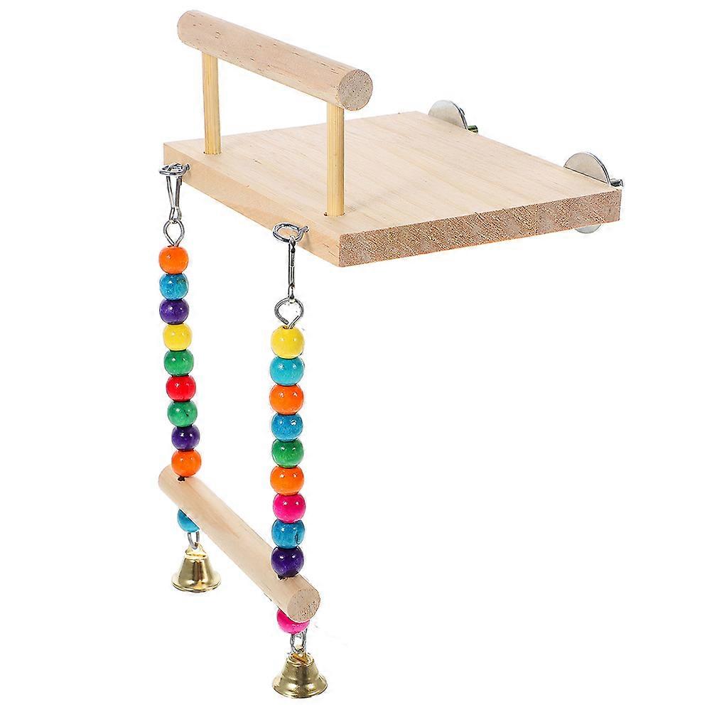 Natural Wood Bird Perchset Parrot Wooden Platform Exercise Chewing Standing Resting Playing Multi 24.00X14.00X12.00CM 1Pack