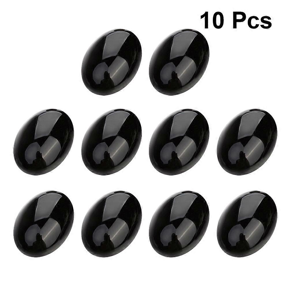 ブラック瑪瑙オーバルカボション 10個 – ジュエリー作り、イヤリング、カフスボタン、装飾工芸品用のDIY石材