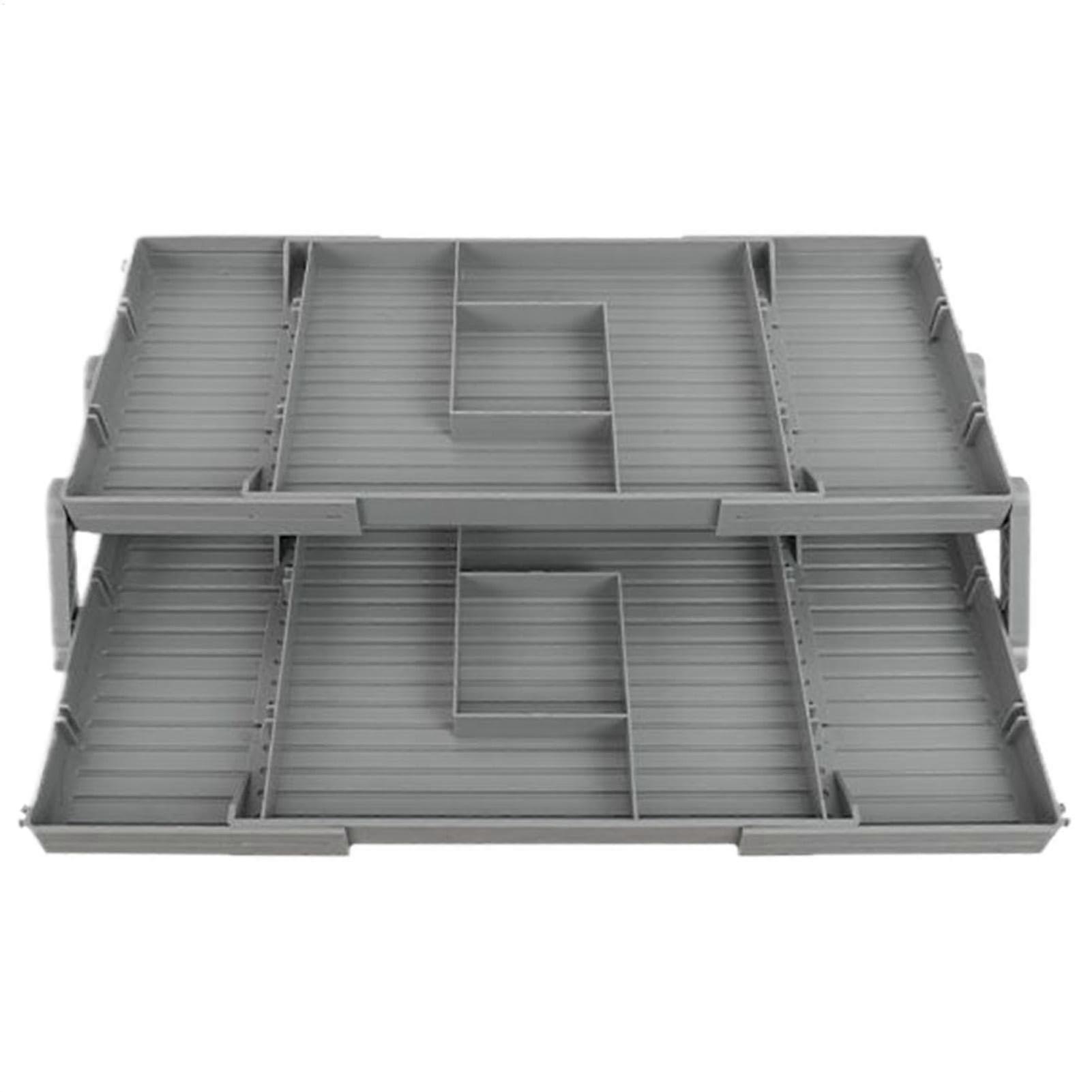 Organiser for Intelligent Drawers, 2 Level/3 Tier Storage for Bedside Tables and Vanity Desks, Foldable Makeup and Jewelry Divider