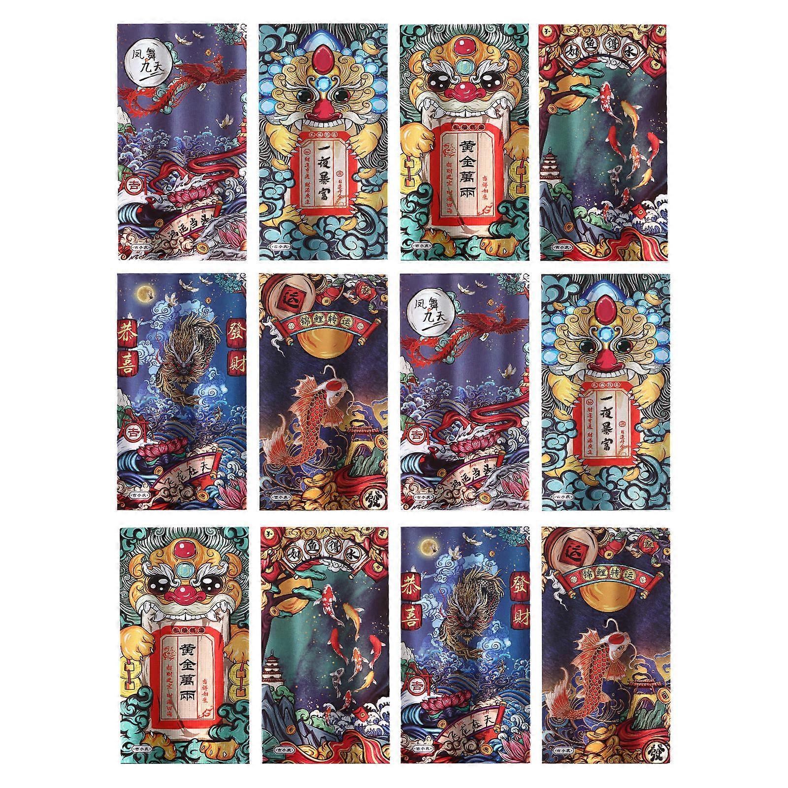 Lunar New Year Envelope Packet present Container Traditional Design Red Envelopes All Ages 36Pcs