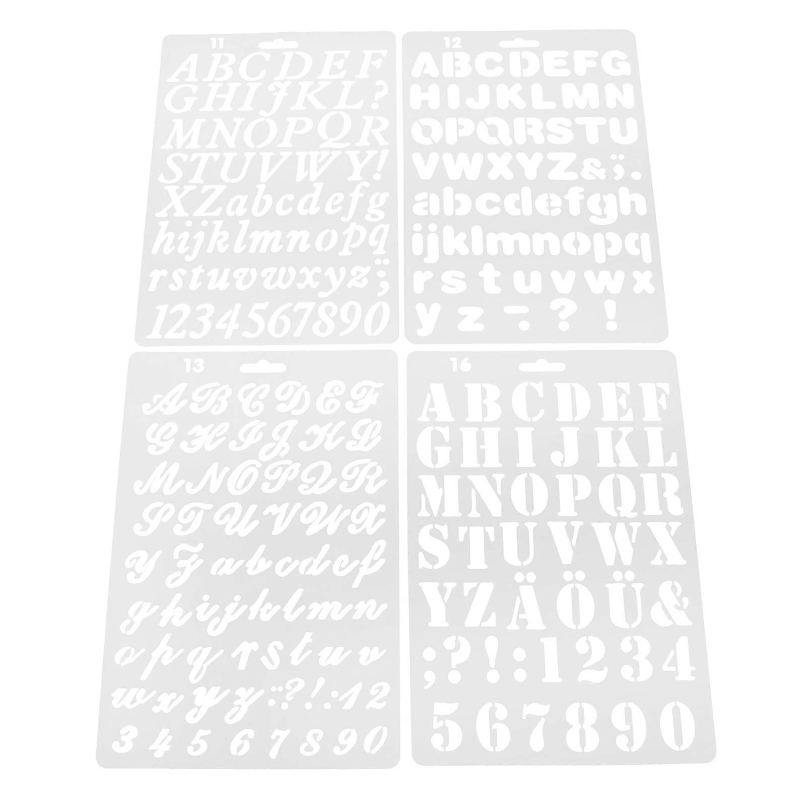 8pcs Reusable Alphabet Number Stencils for Crafts, DIY Graffiti Patterns for Walls – Safe, Pet Friendly Material for Easy Creative Designs