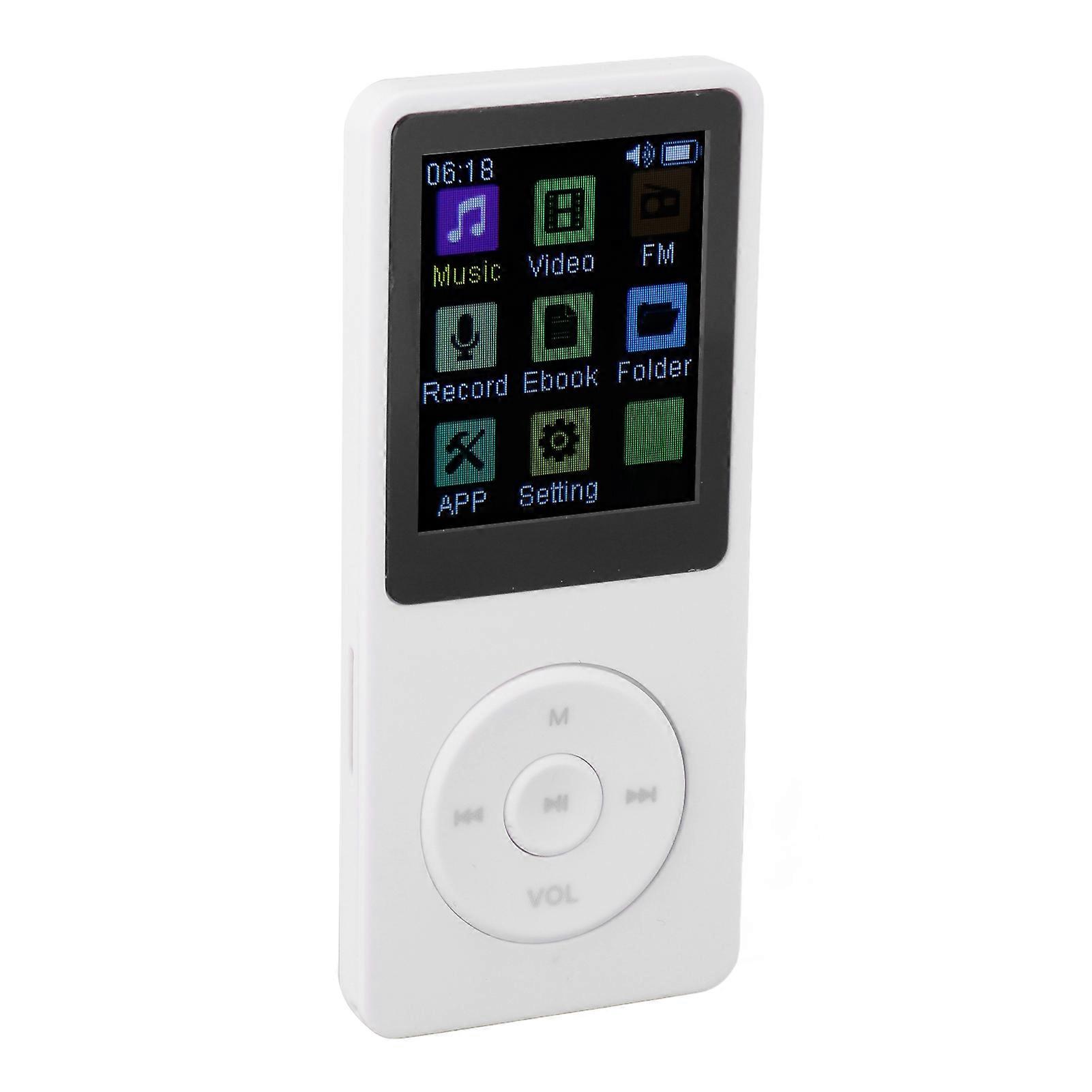 MP3 Player with Voice Record Bluetooth 1.82in TFT Screen White
