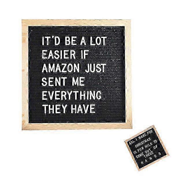 2025 10" x 10" Wall Mounted Changeable Felt Letter Message Board With Stand Letters