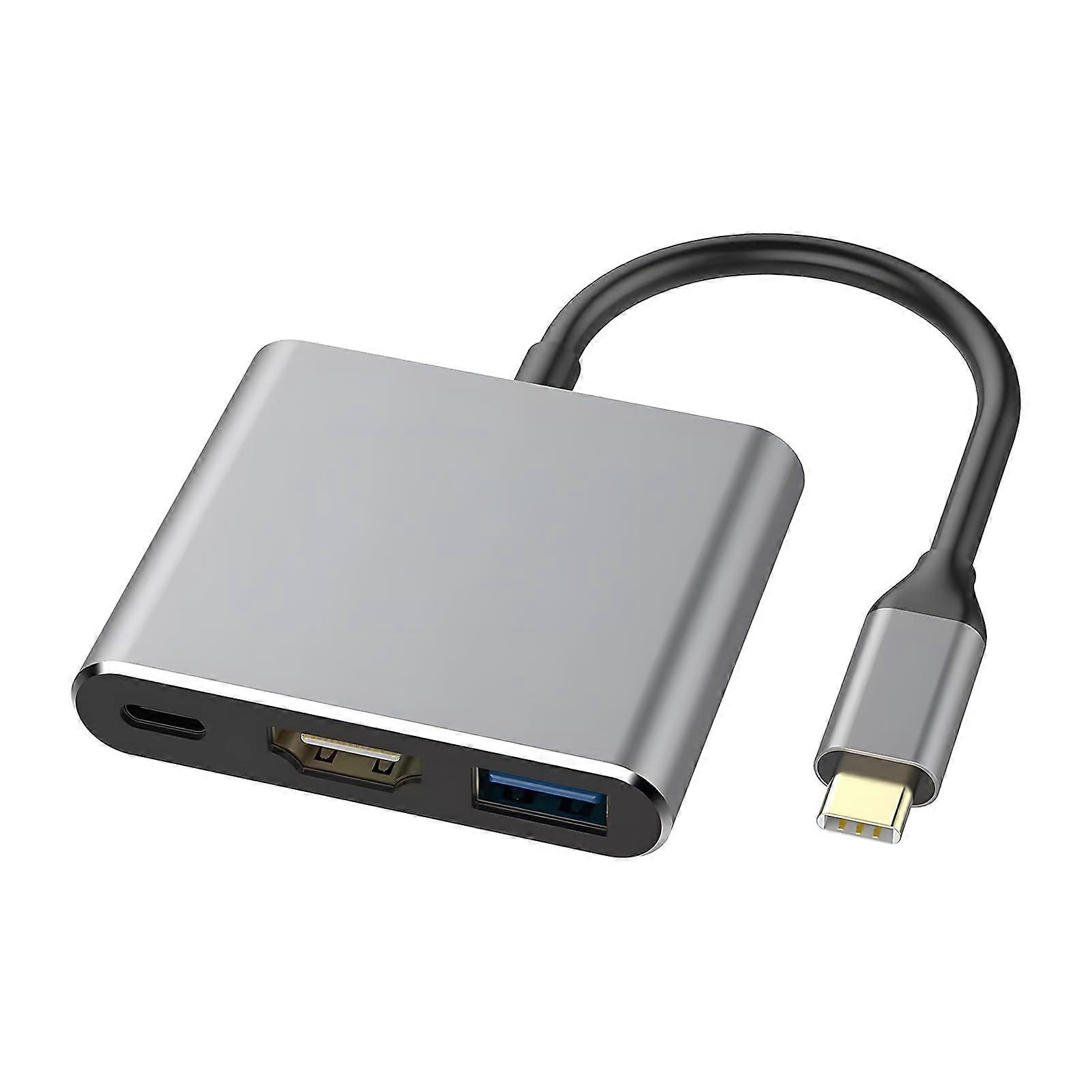 USB C HDMI Adapter 3 In 1 Digital AV With 4K HDMI USB 3.0 Type-C PD Ports For iPhone 16/15 Samsung MacBook Pro/Air
