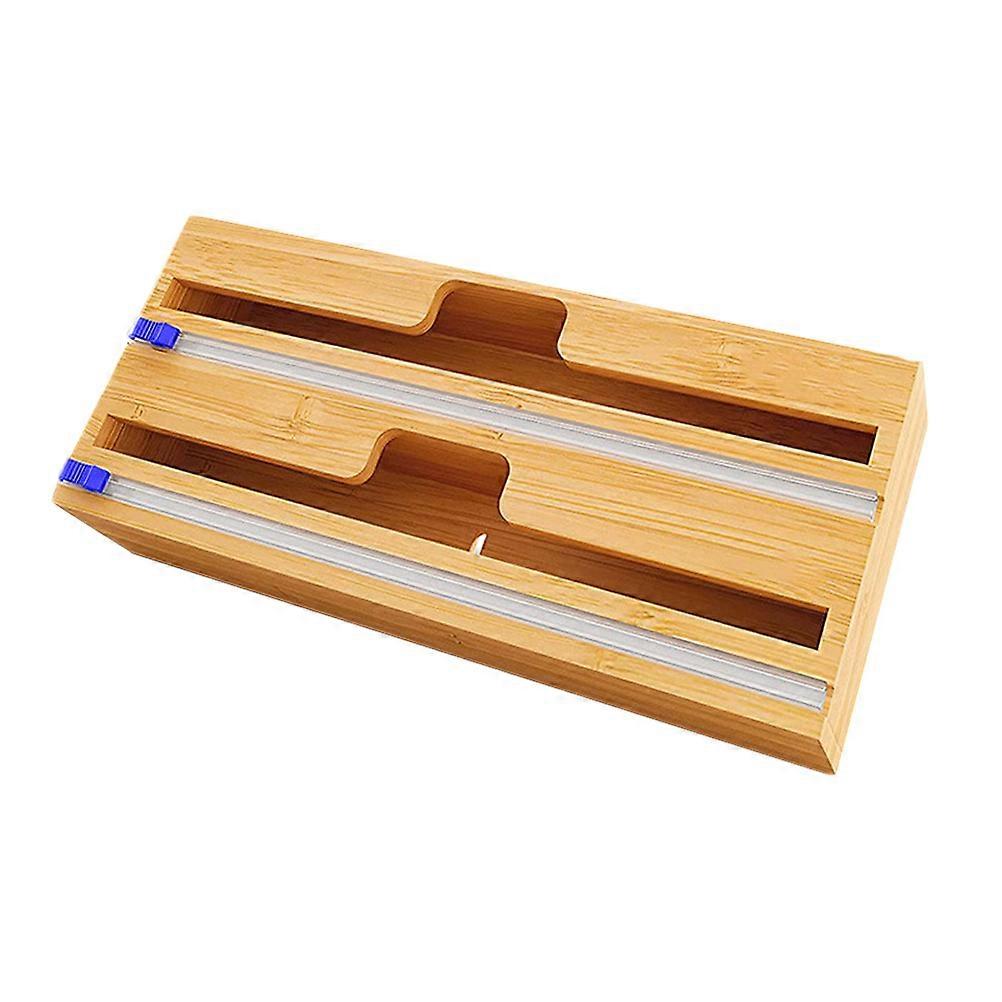 Plastic Wrap Organizer for Drawer 3 in 1 Storage Dispenser for Aluminum Foil Cling Film and Parchment Paper