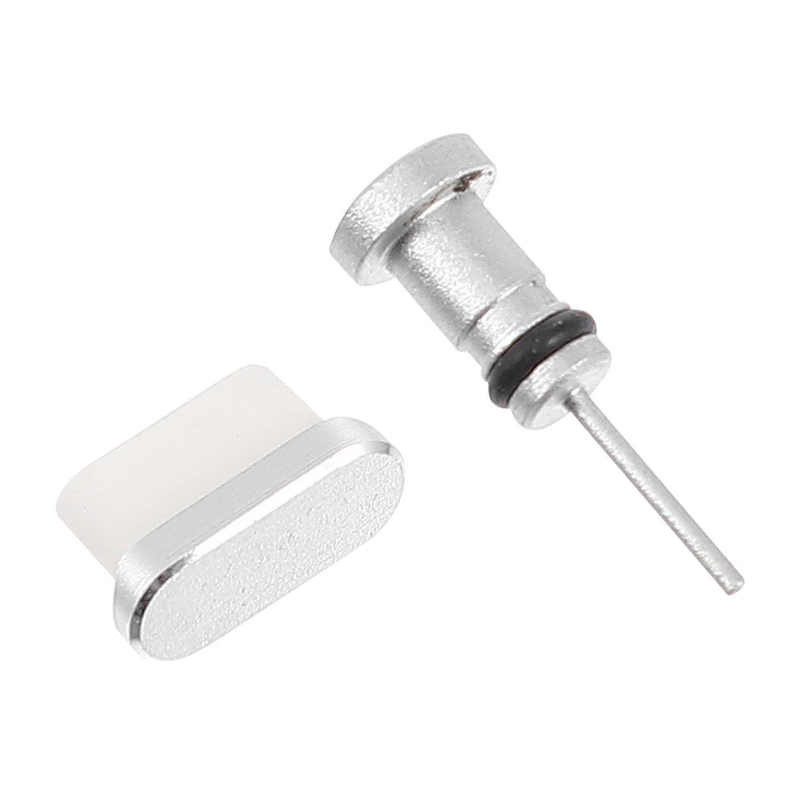 Computer Dust Cover for Phone with Silver Metal Plugs Set of 2 Pairs to Prevent Dust