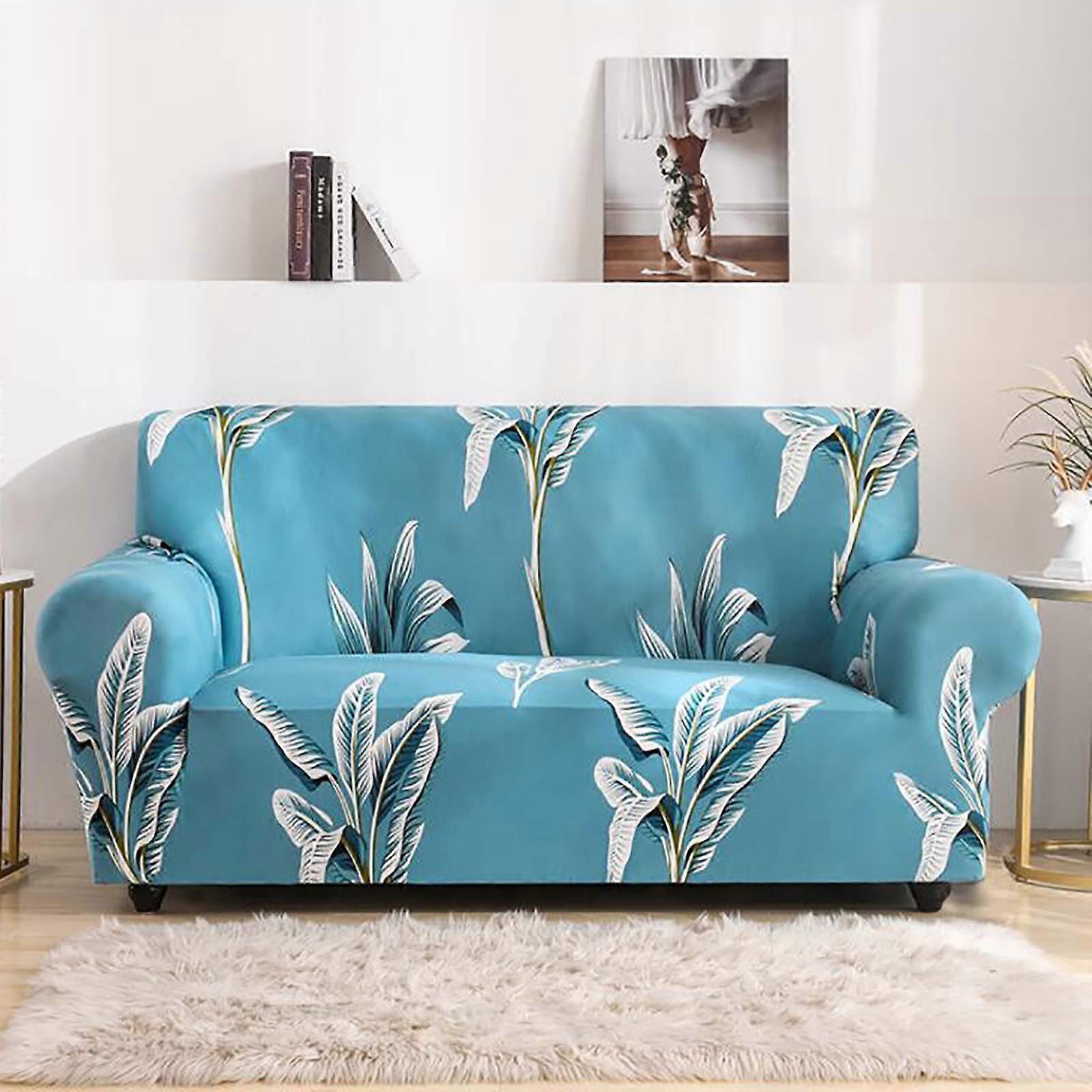 Printed Sofa Cover, Elasticity Polyester Couch Cover, Washable Stretch Slipcover for 1 Seater 90140cm