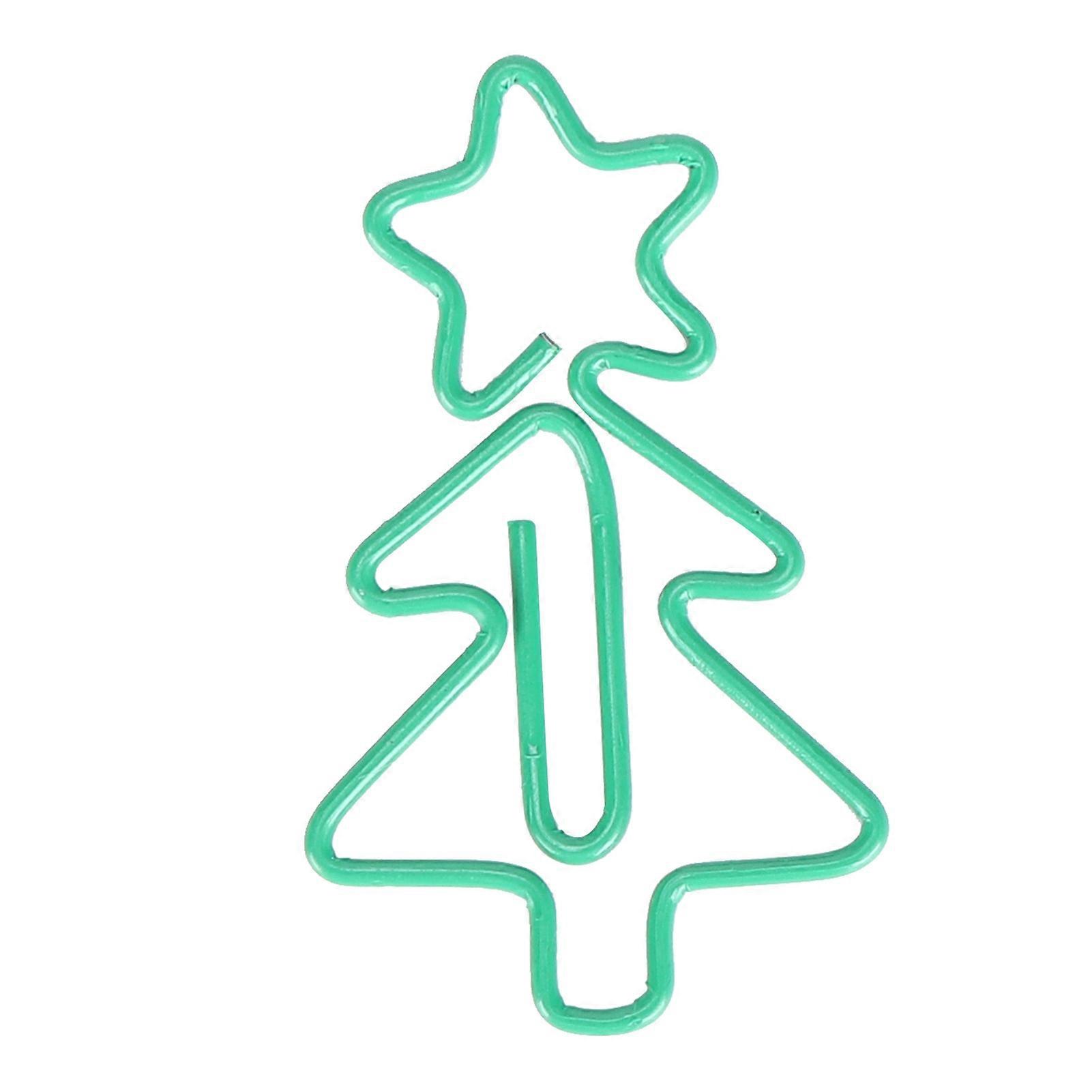 30pcs Fun Paper Clips FivePointed Star Christmas Tree Shape Bookmarks Planner Clips