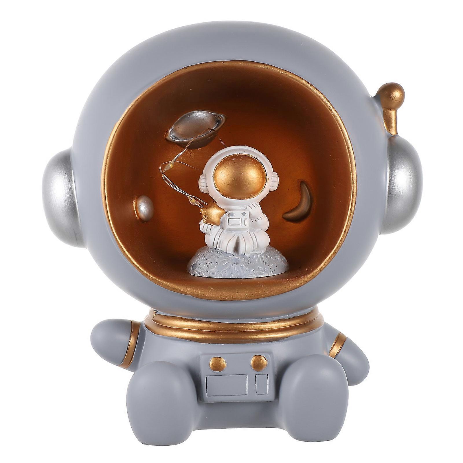 Resin Night Lamp Astronaut Ornament Multi use Saving Pot 1 Set