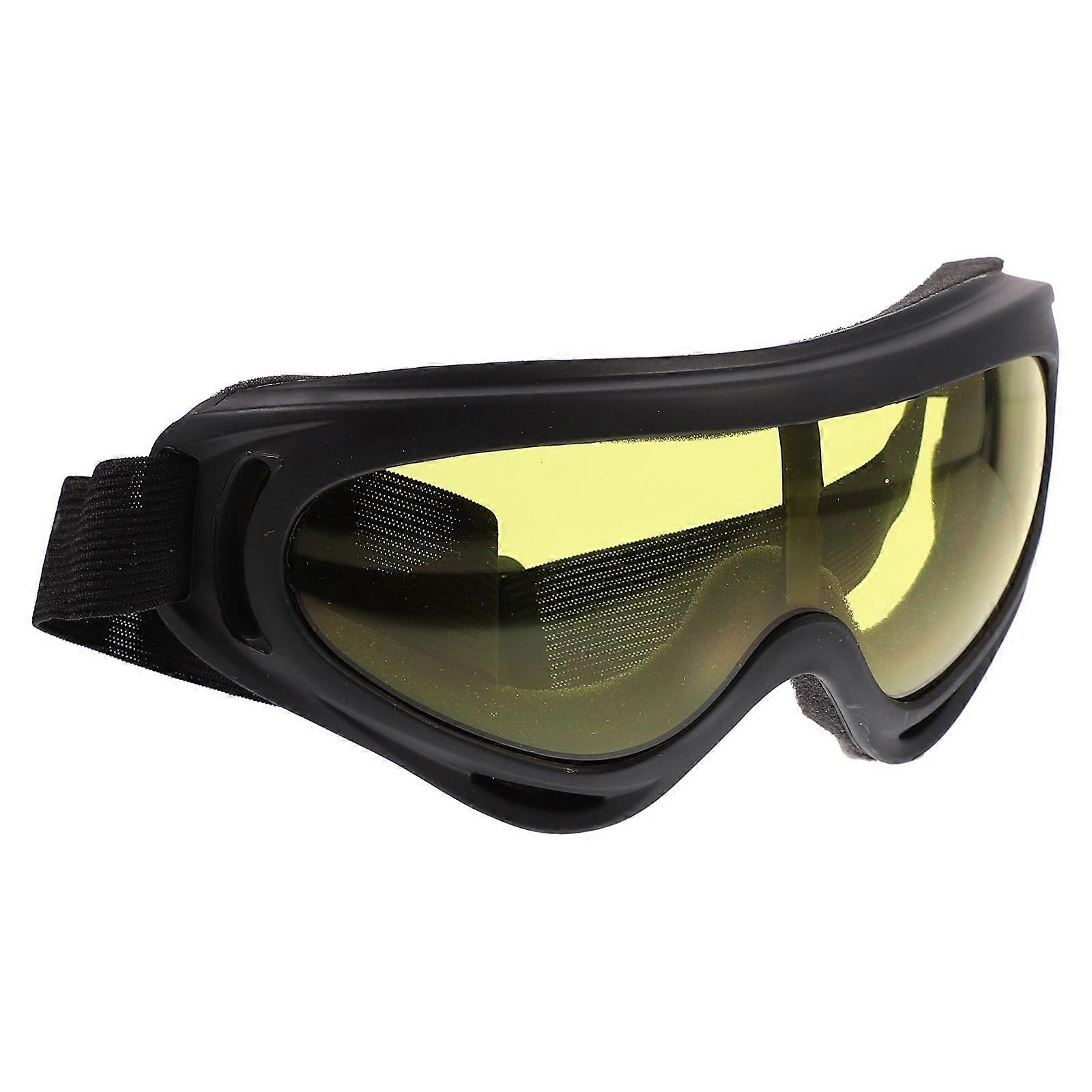 Yellow Skiing Glasses with UV400 Protection for Outdoor Use PC Material Lightweight Design Fits Various