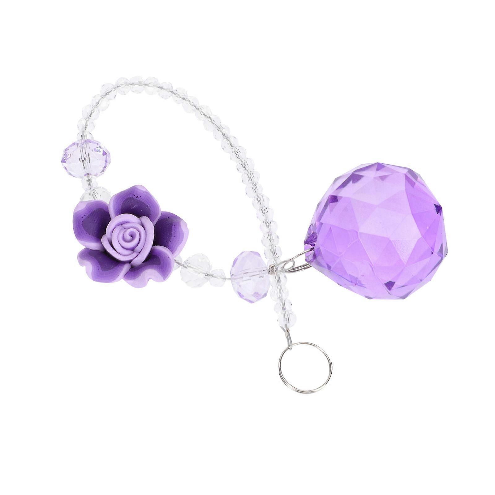 Delicate Crystal Suncatcher Household Crystal Ornament Round Shape Proper Length For Hanging Lamp Decor 1Pack