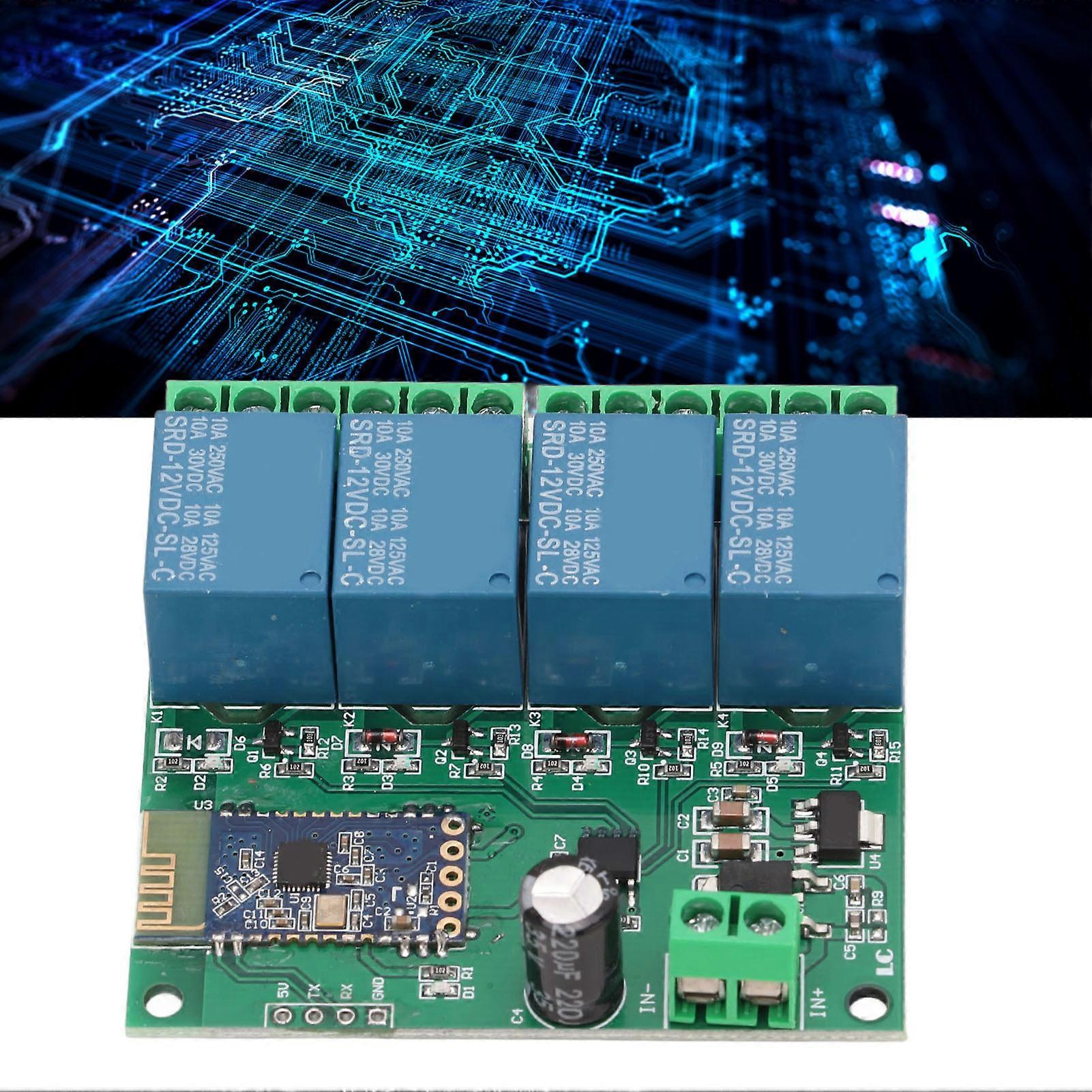 4 Channel Bluetooth Relay Module Remote Control Strong Anti Interference Capability for Smart Home DC12V 